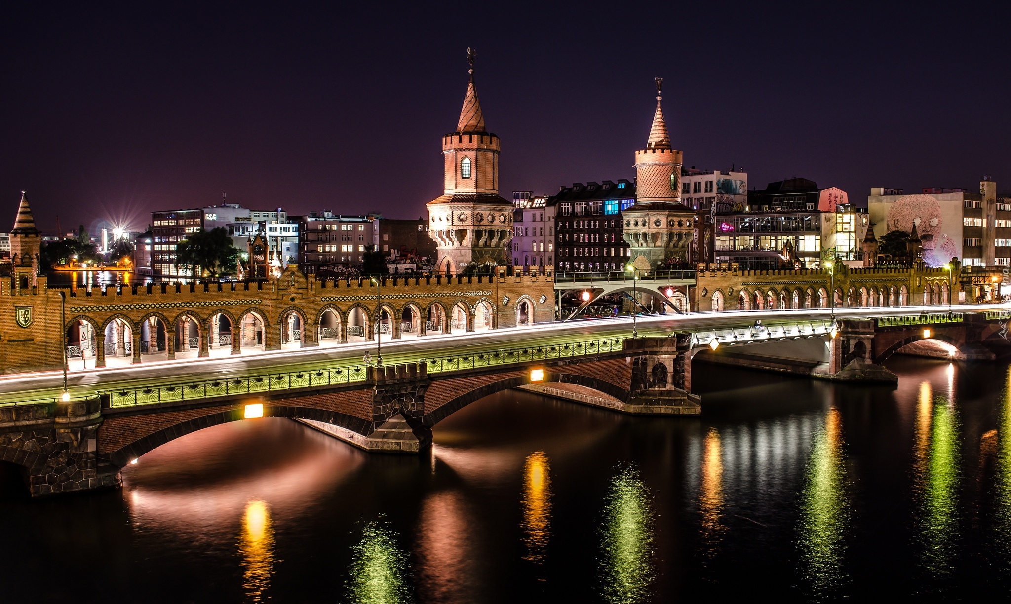 Rzeka, Zabytkowy, Most, Berlin, Niemcy