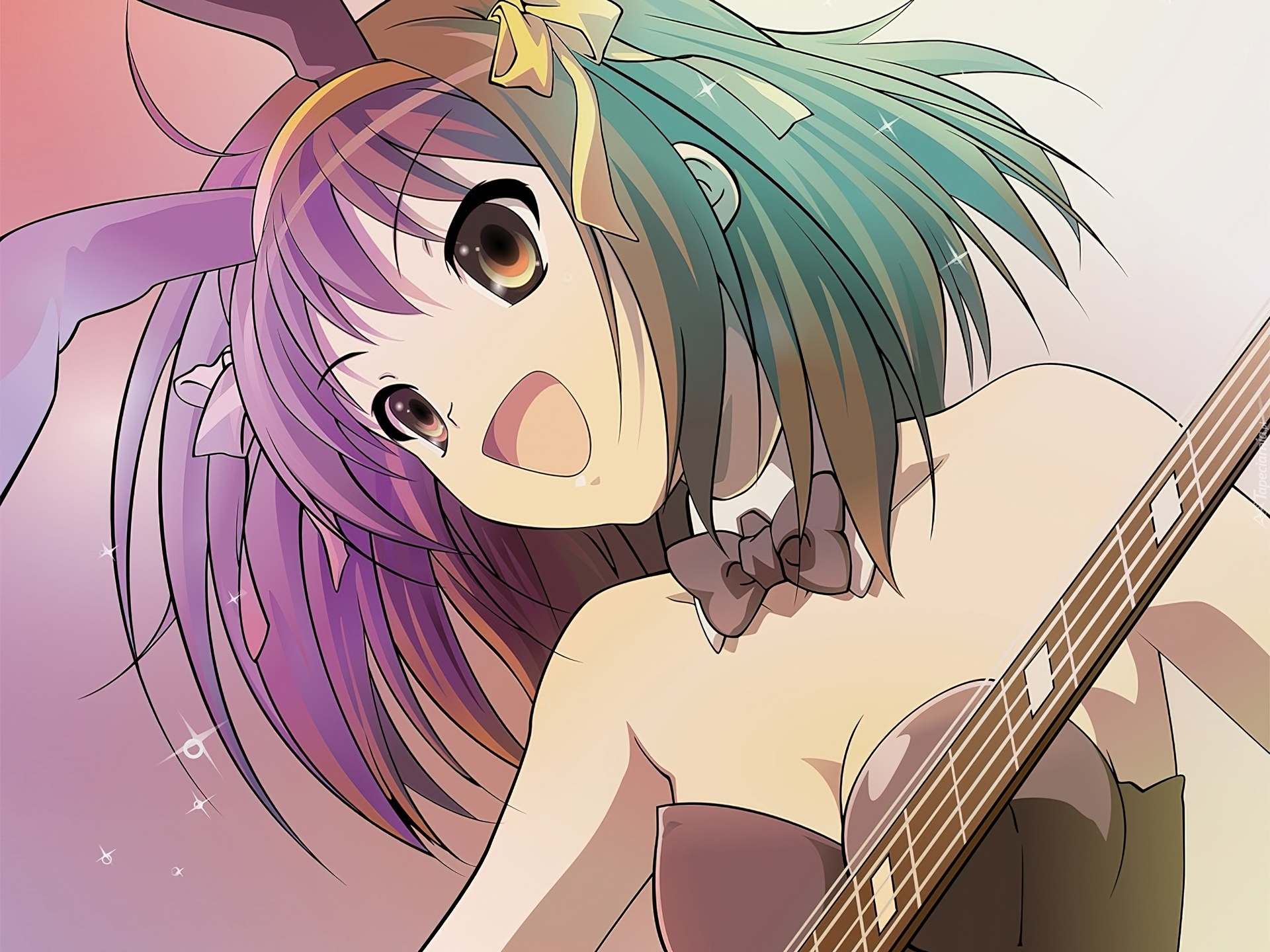 Suzumiya Haruhi No Yuuutsu, gitara, kolorowe włosy