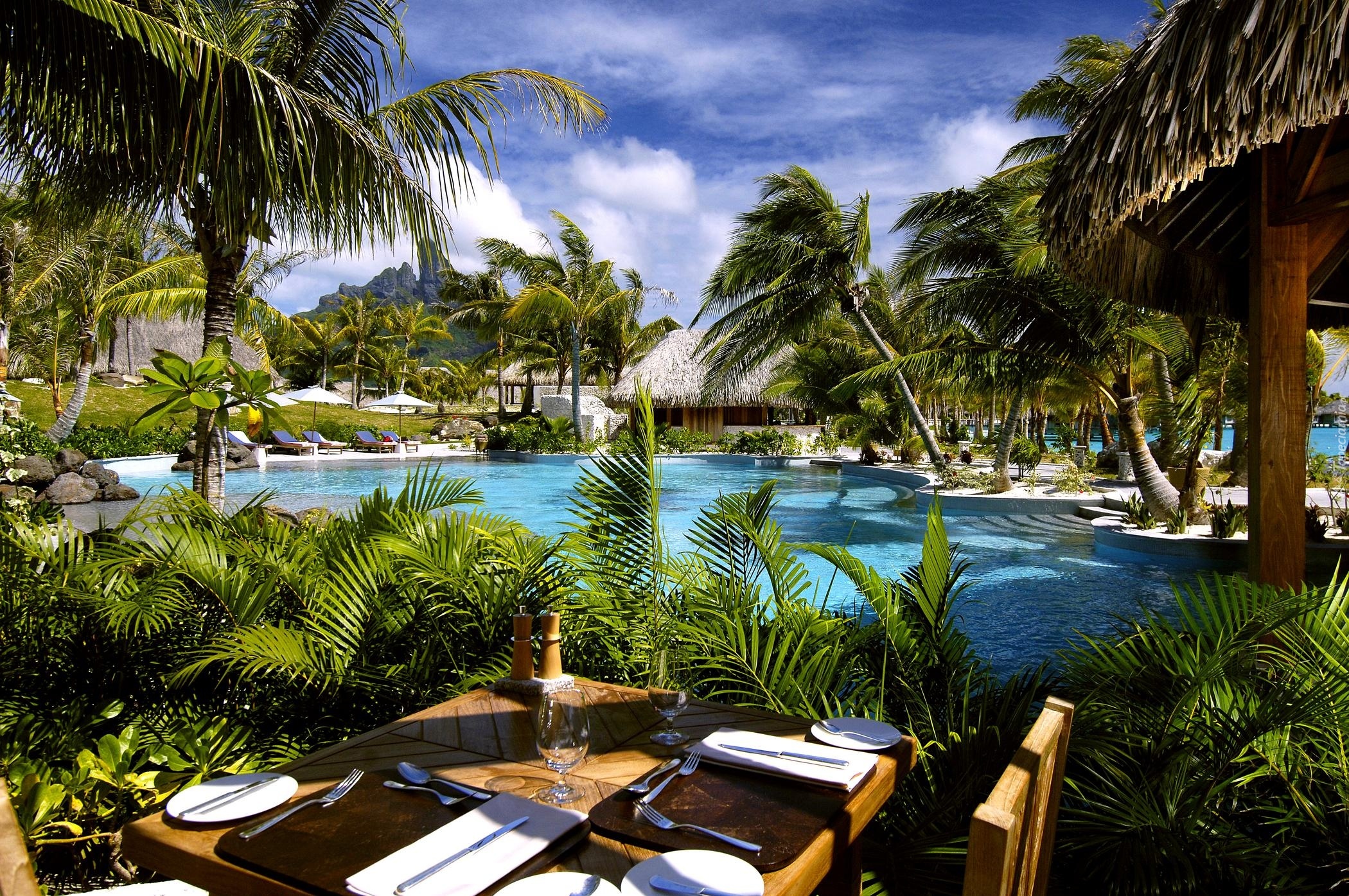 Hotel, Basen, Kurort, St Regis, Bora Bora