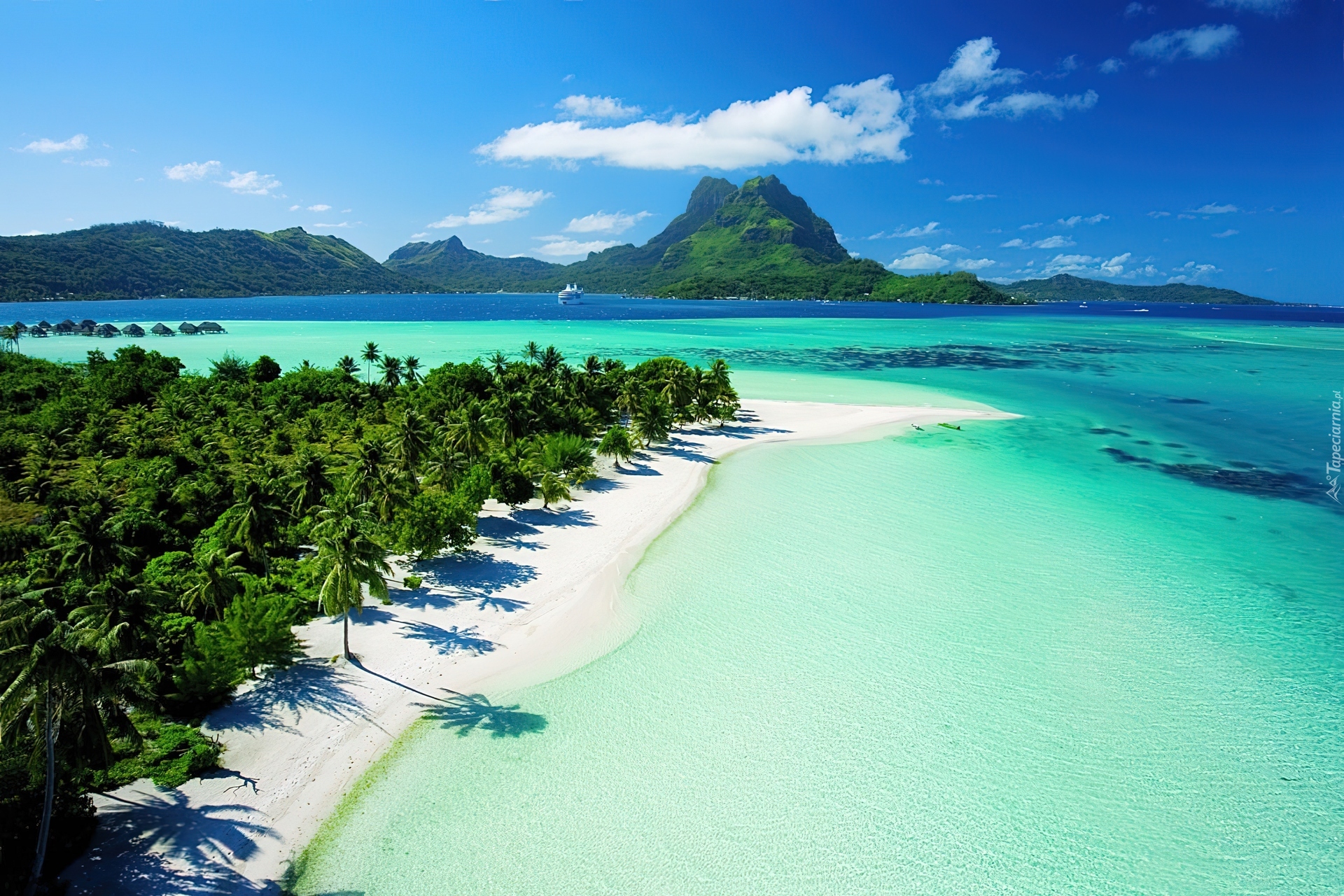 Ocean, Plaża, Wyspa, Bora Bora