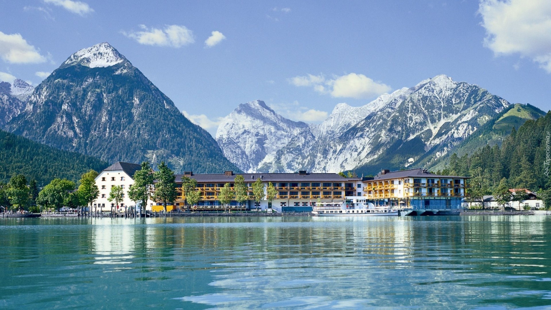 Jezioro, Góry, Hotel, Pertisau, Austria