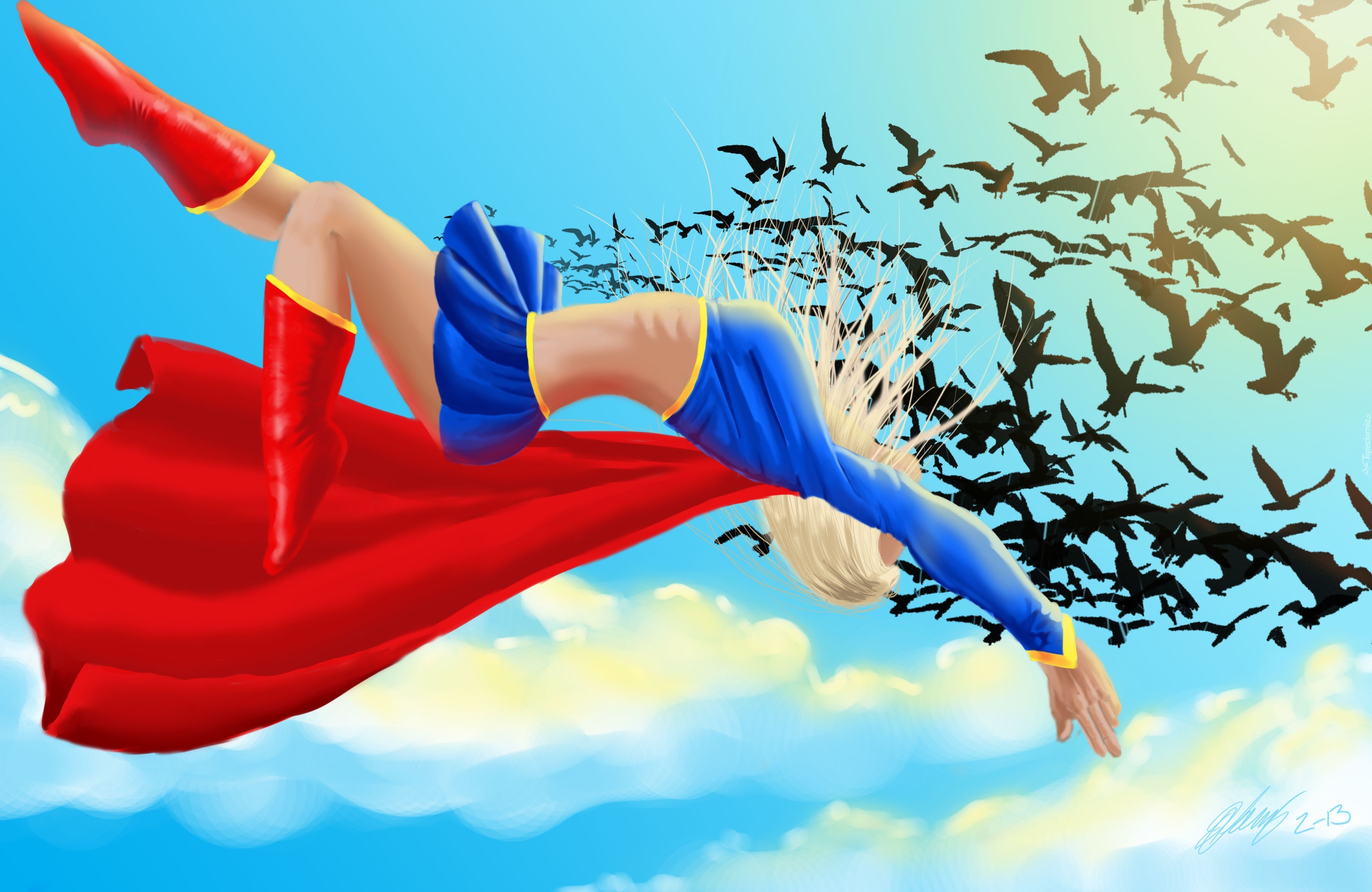 Kobieta, Supermen, Ptaki