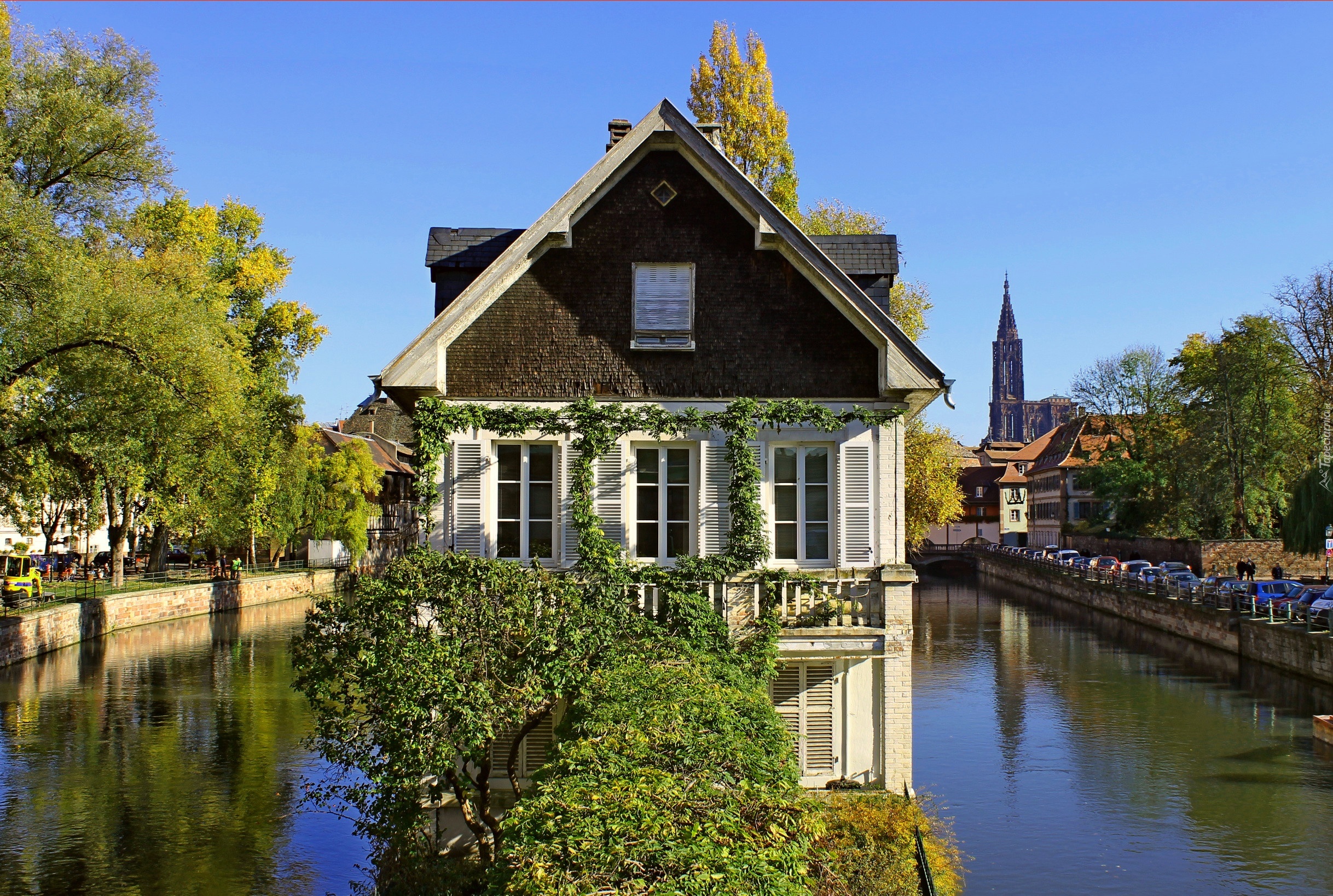 Rzeka, Dom, Zieleń, Francja