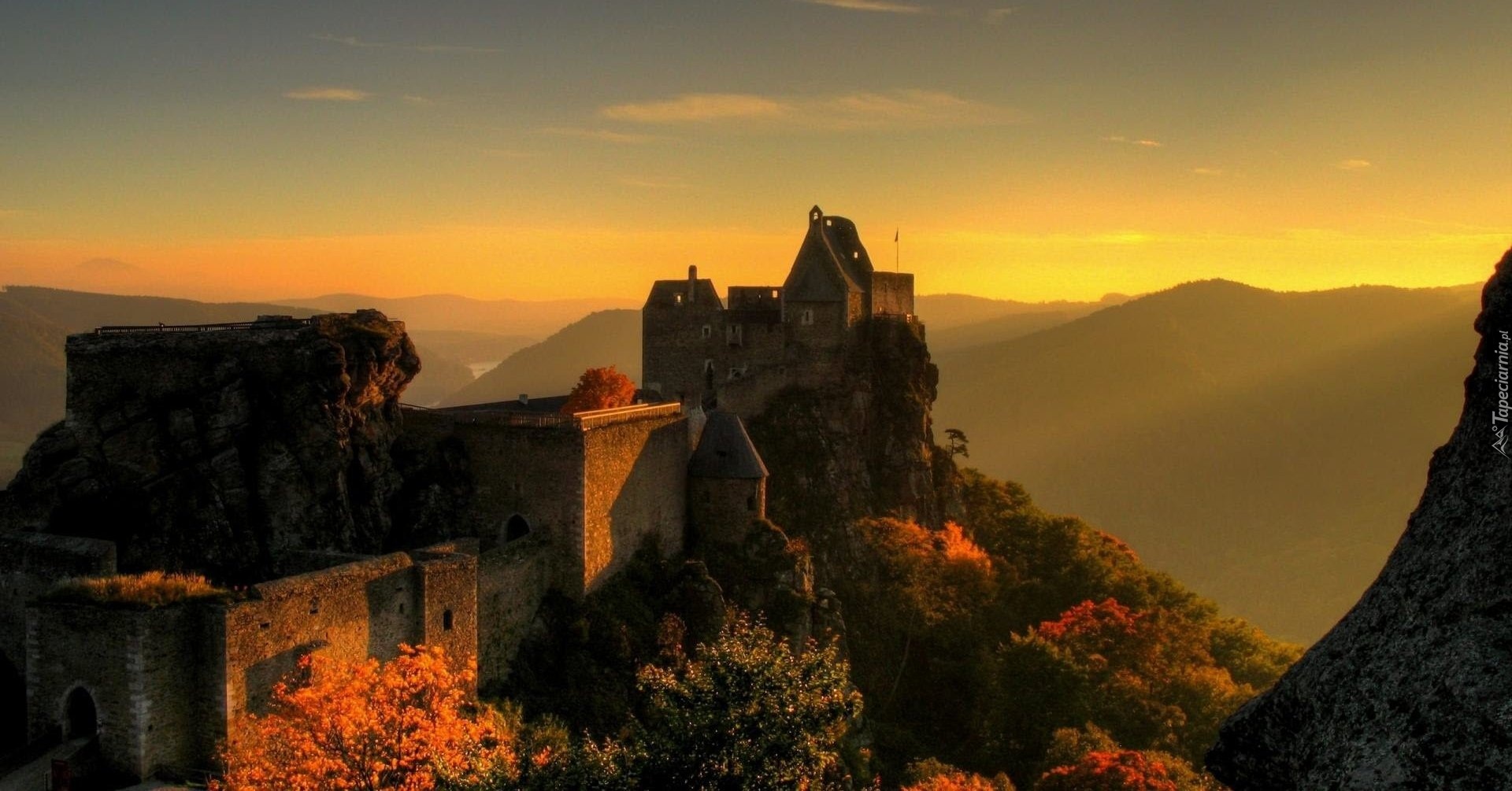 Austria, Powiat Melk, Zamek Aggstein Castle, Ruiny