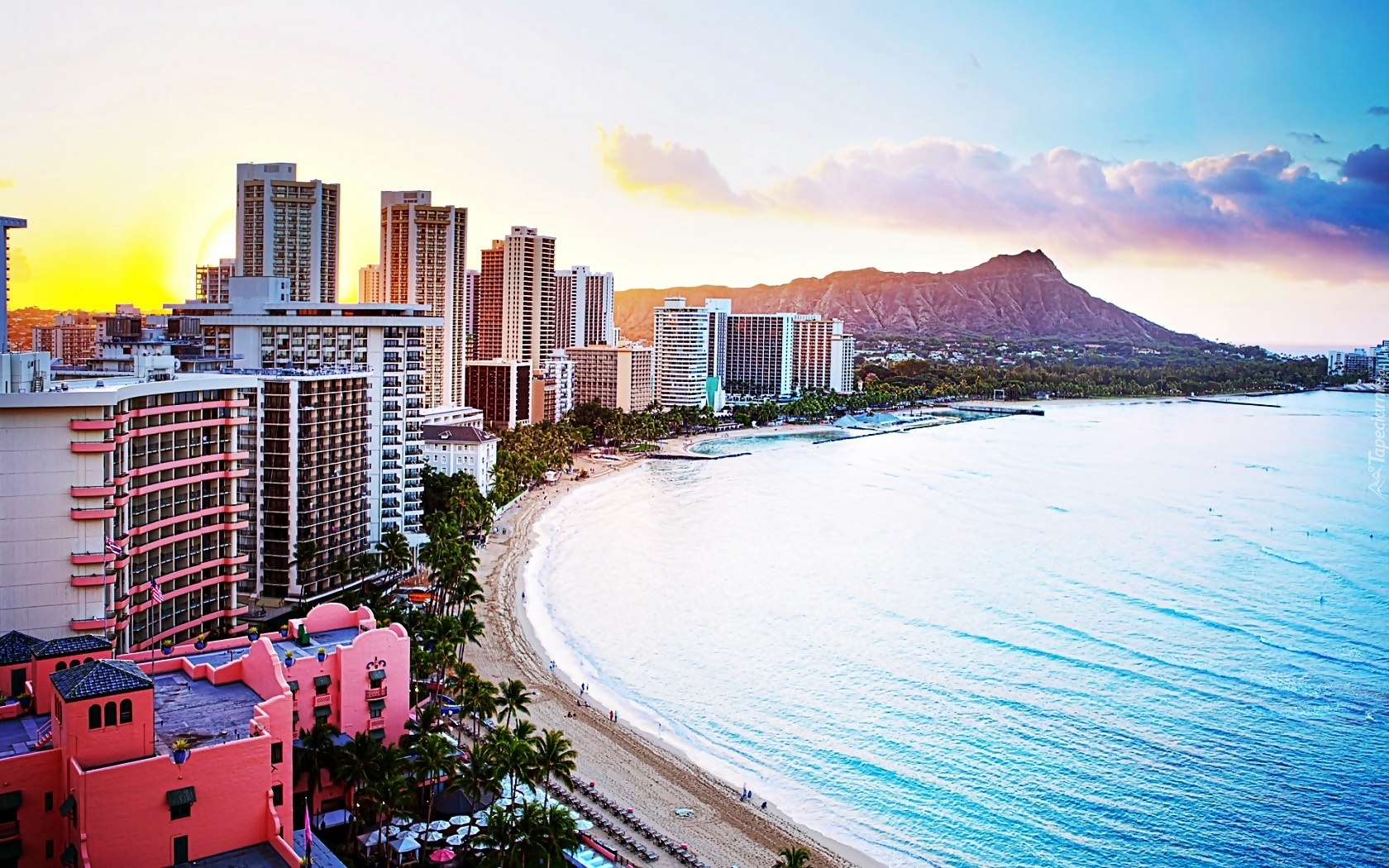 Honolulu, Morze, Plaża, Waikiki