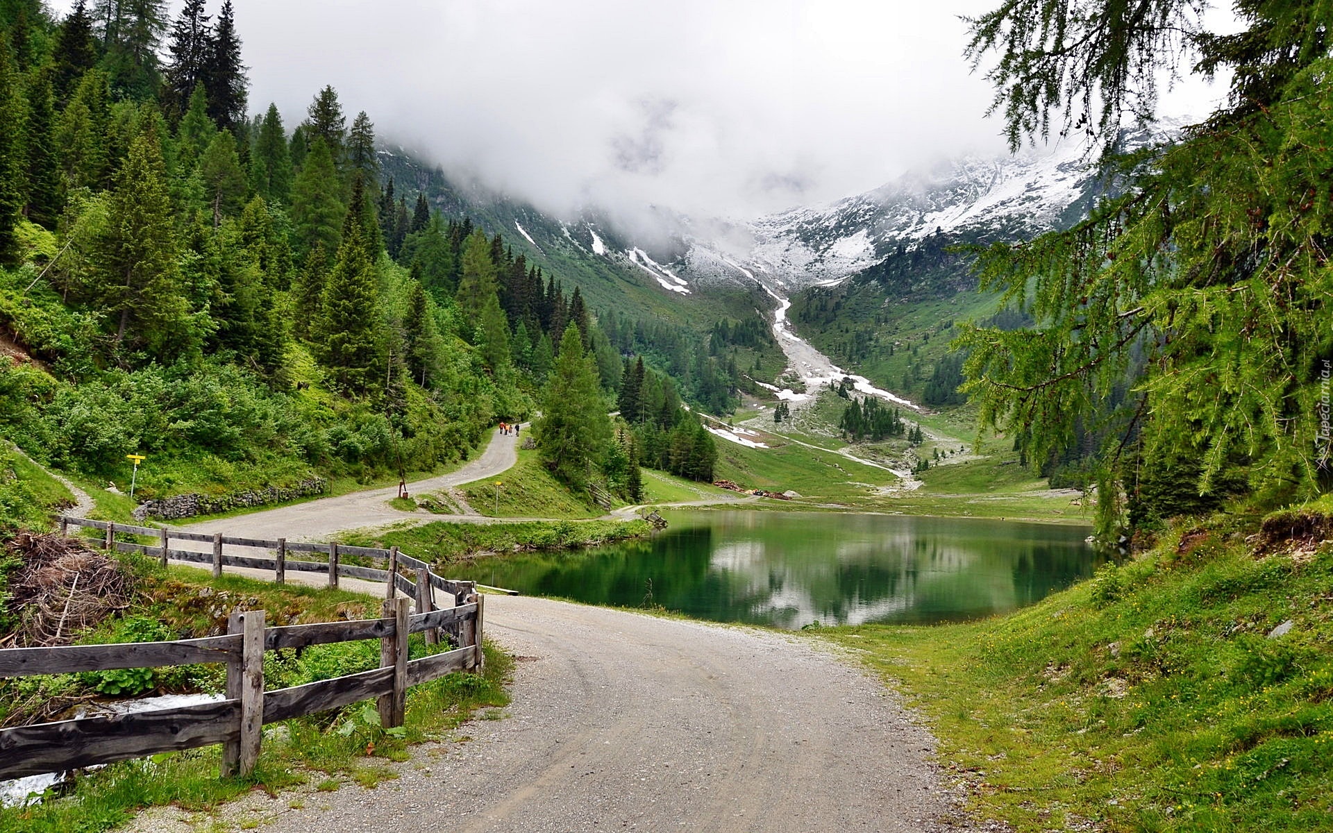 Droga, Jeziorko, Góry, Alpy, Austria