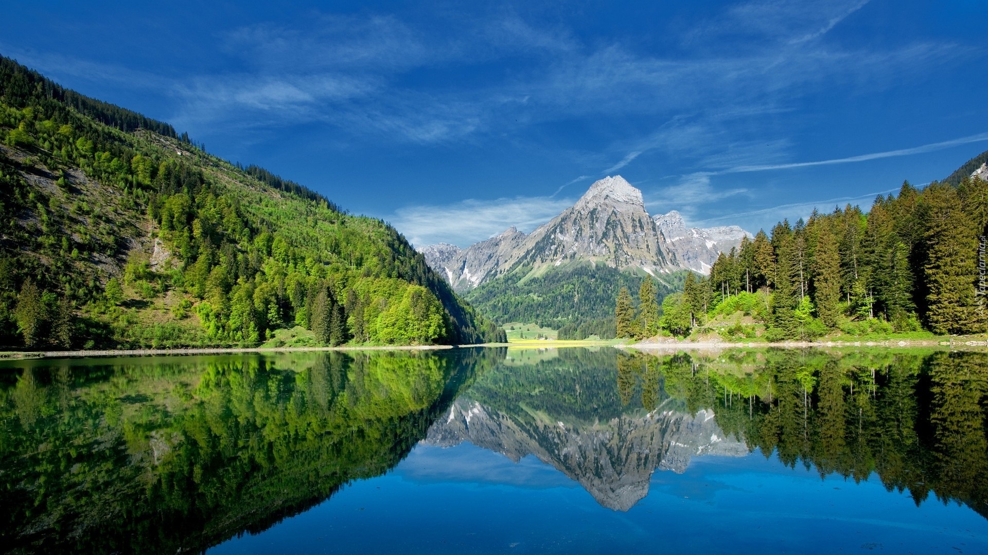 Stany Zjednoczone, Stan Kalifornia, Park Narodowy Yosemite, Góry, Las, Jezioro Mirror Lake