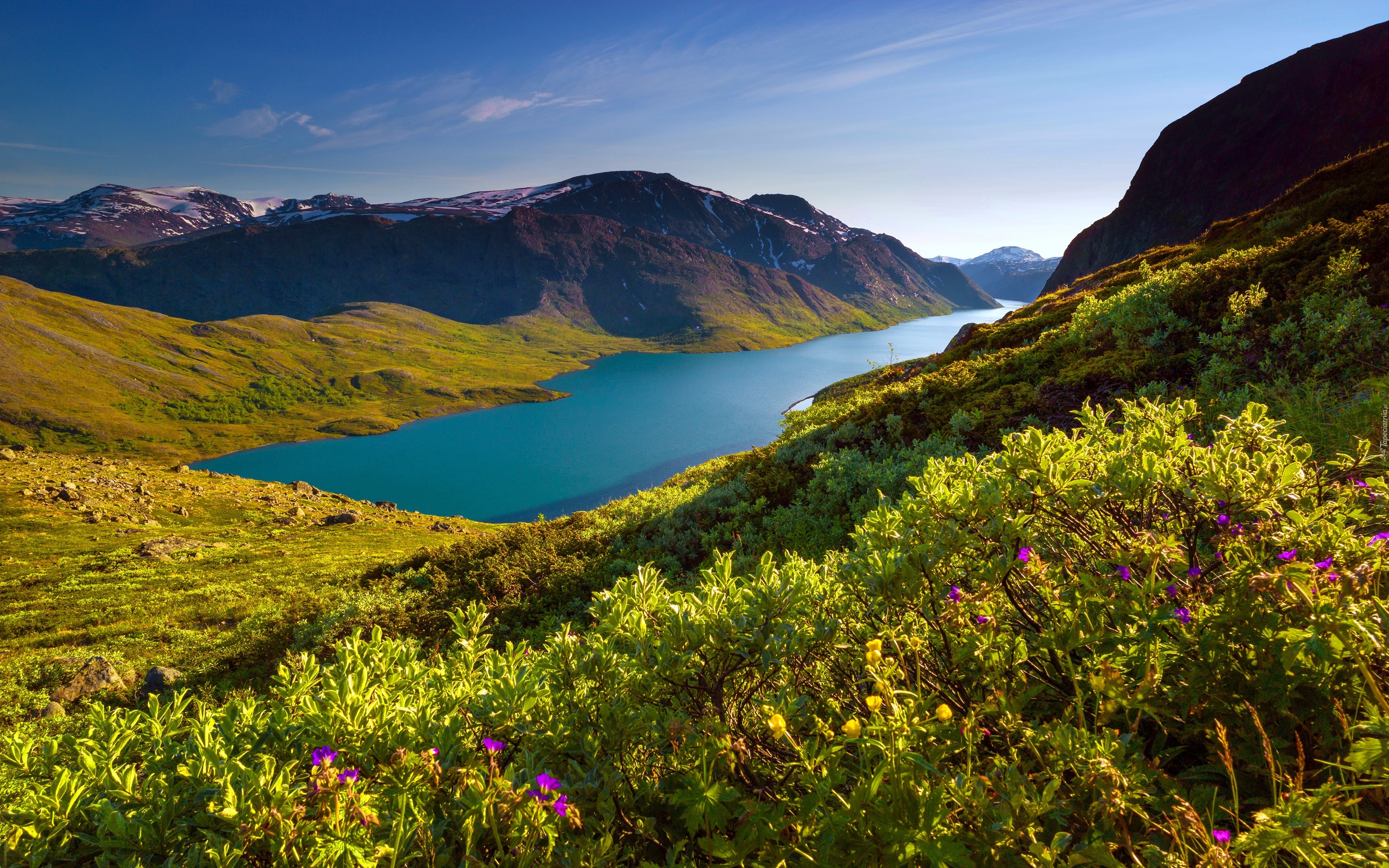 Norwegia, Góra, Besseggen, Jezioro
