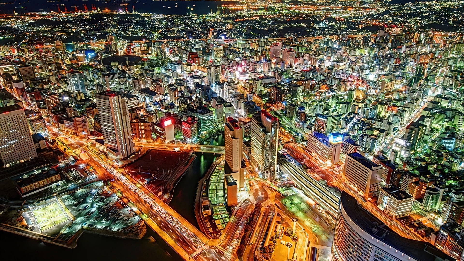 Yokohama, Nocą, Japonia