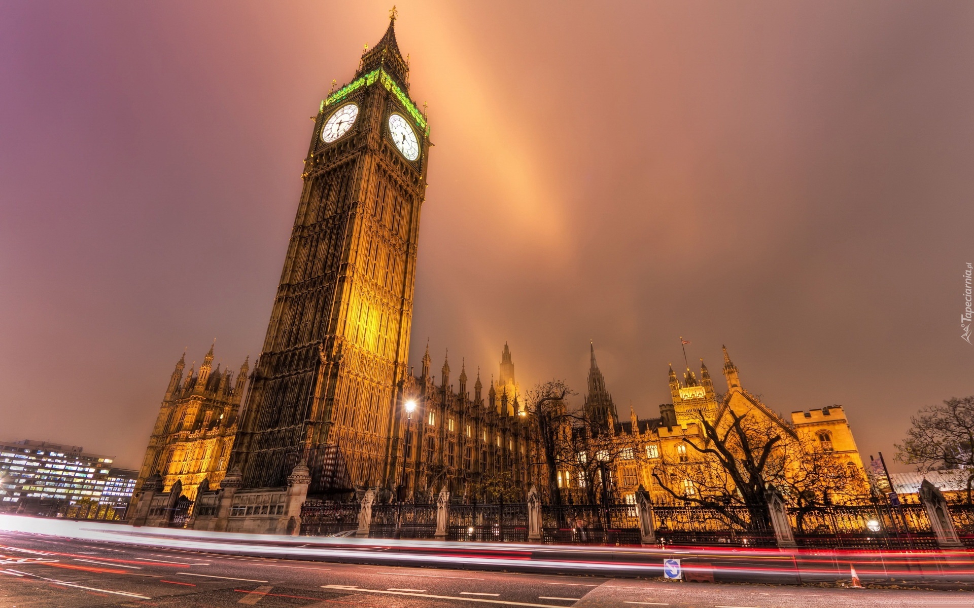 Big Ben, Londyn, Anglia, Noc