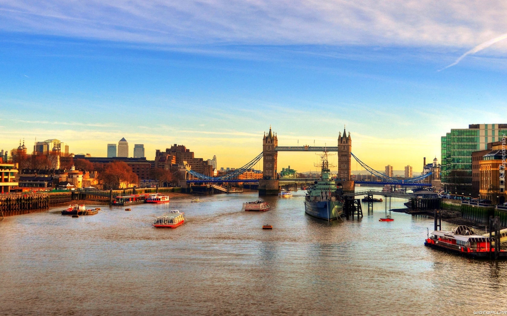 Rzeka, Most, Domy, Londyn, Anglia