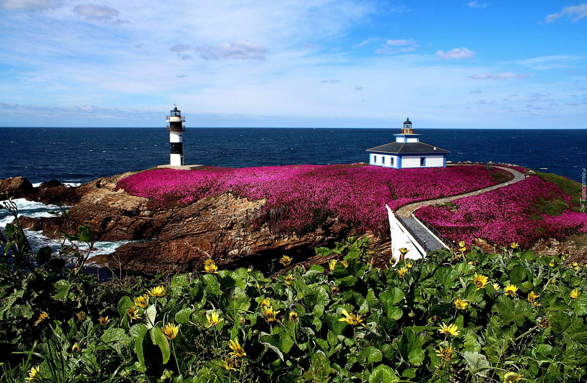 Latarnia morska, Faro de Tabarca, Most, Światła, Morze, Wyspa Isla Pancha, Ribadeo, Hiszpania