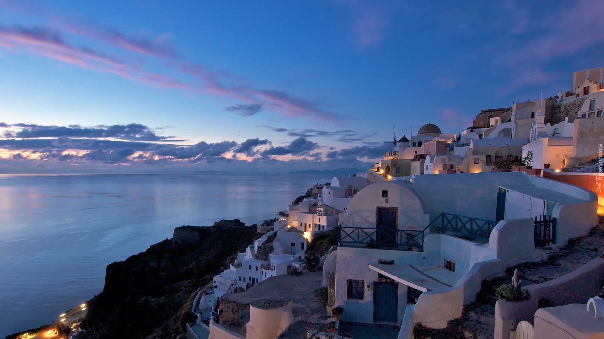 Santorini, Grecja, Noc