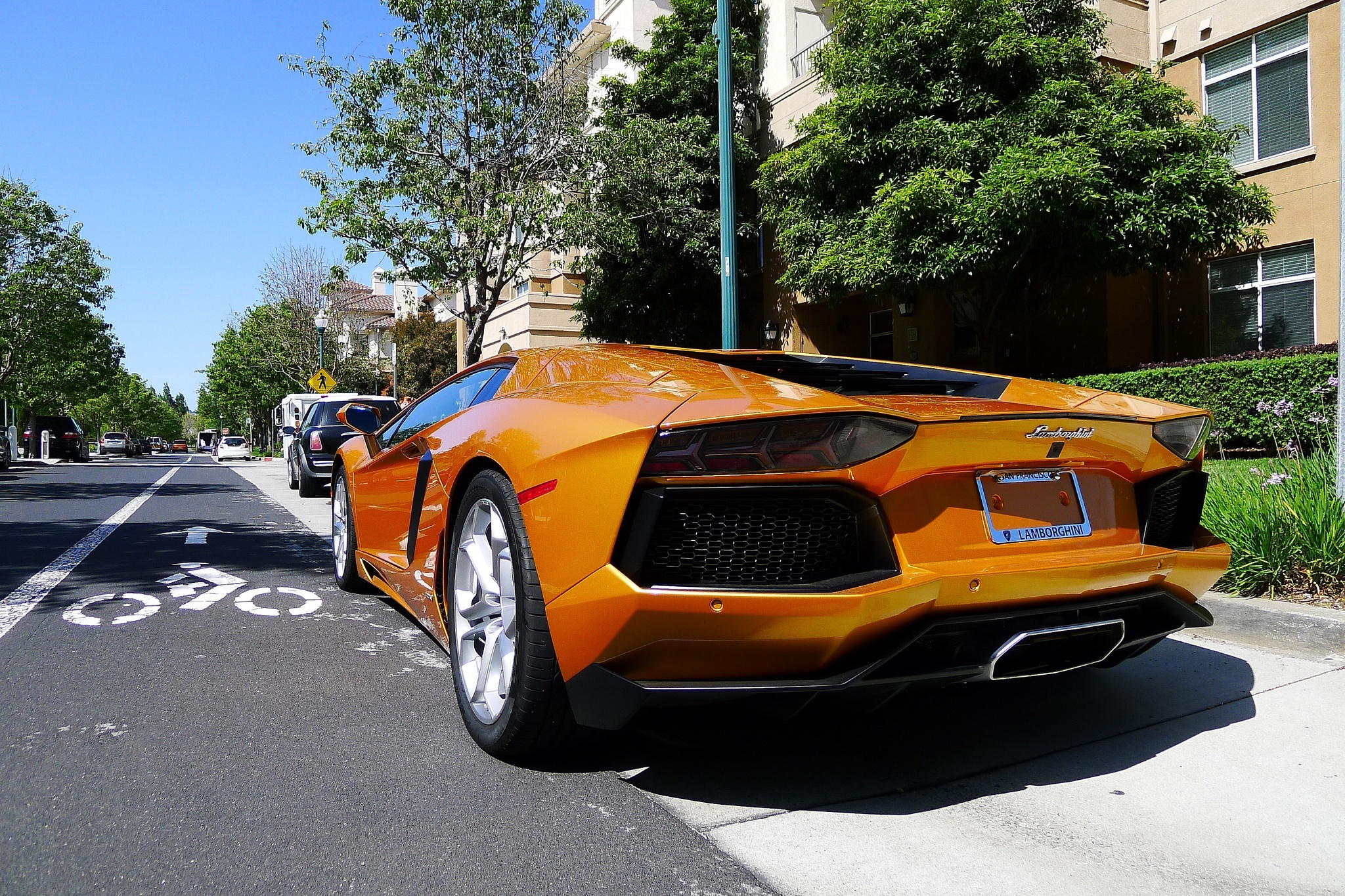 Żółty, Lamborghini Aventador LP700-4, Ulica