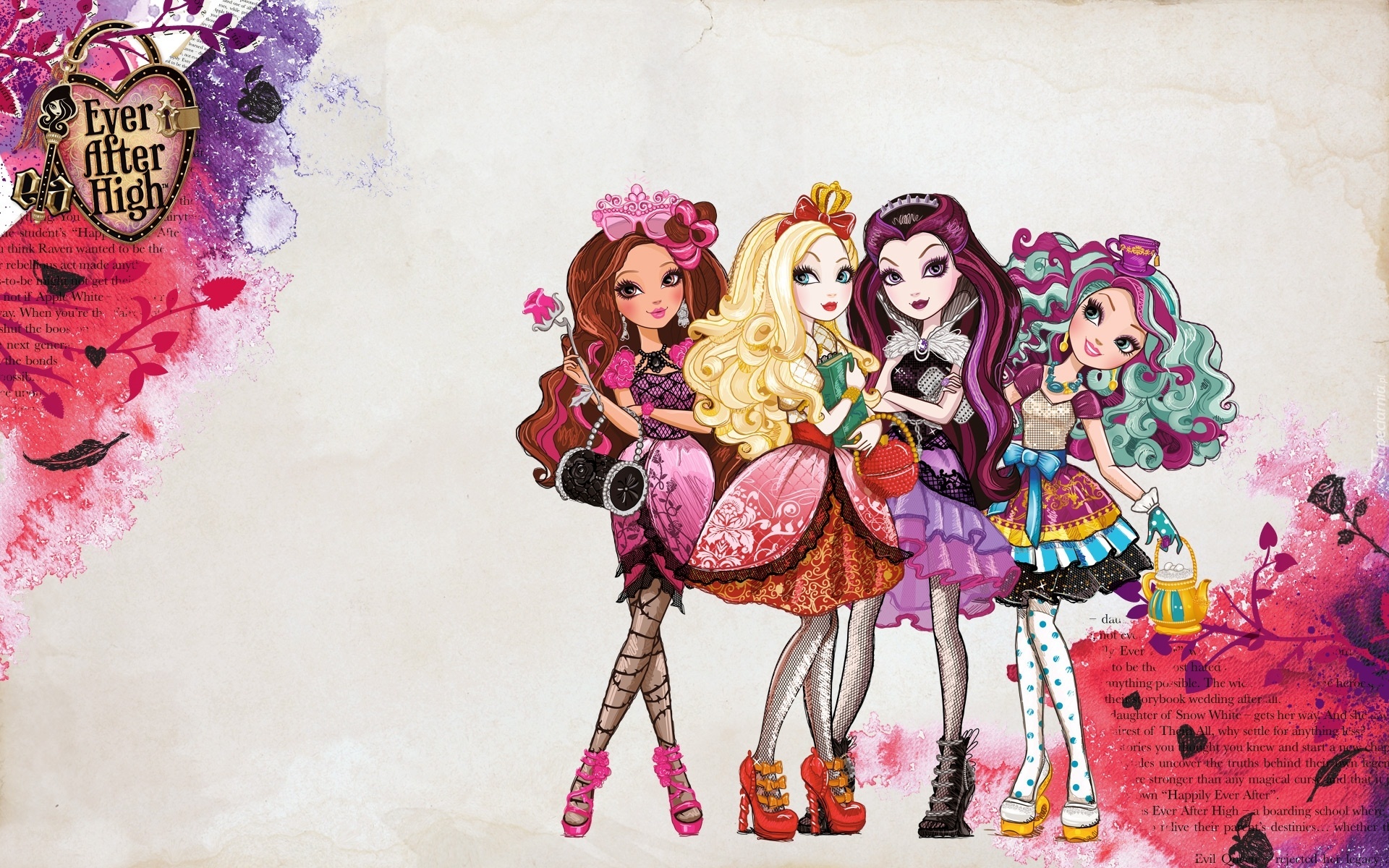 Apple White, Briar Beauty, Raven Queen, Madeline Hatter, Ever After High