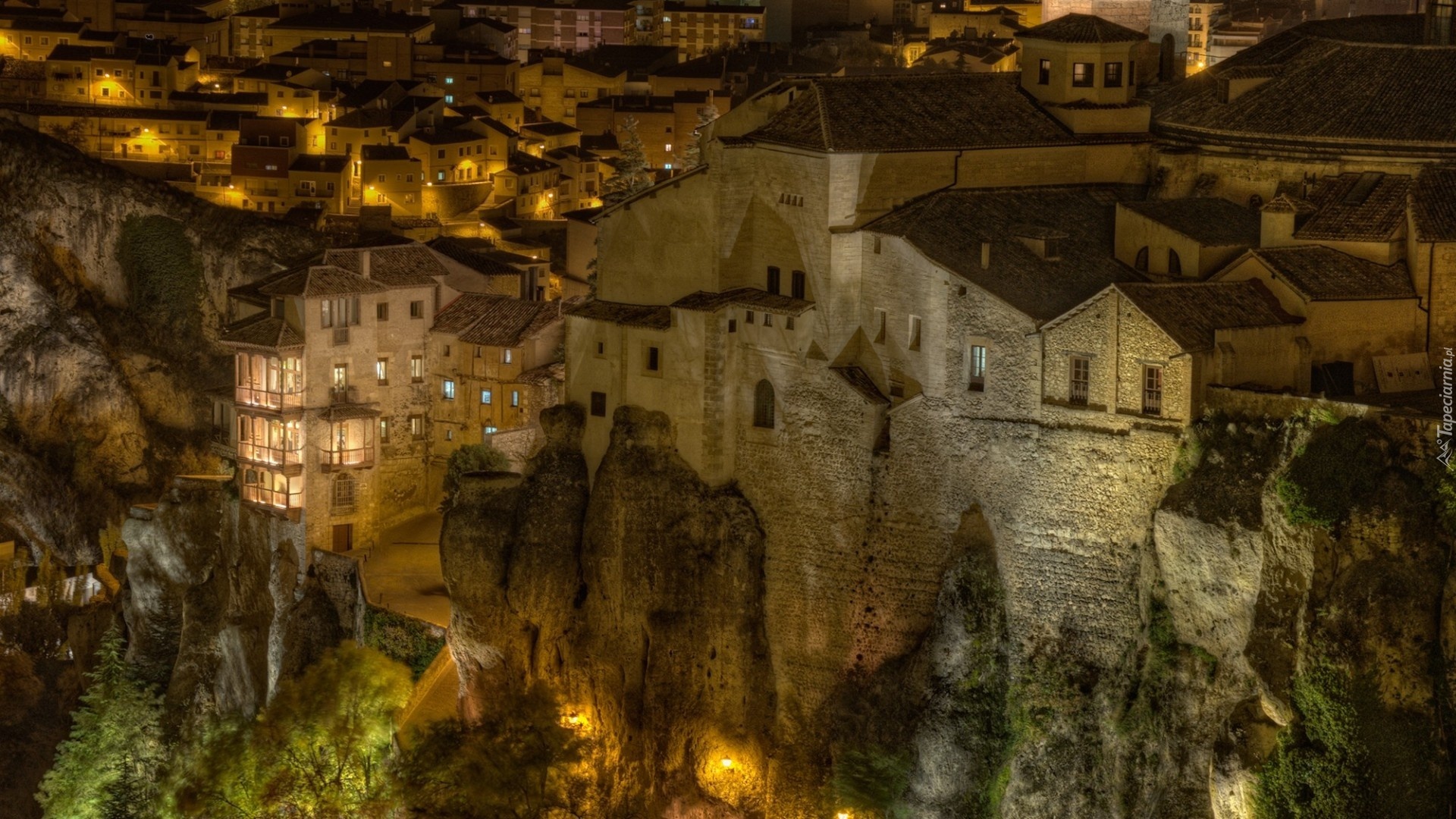 Miasto Cuenca, Hiszpania, Domy, Skały