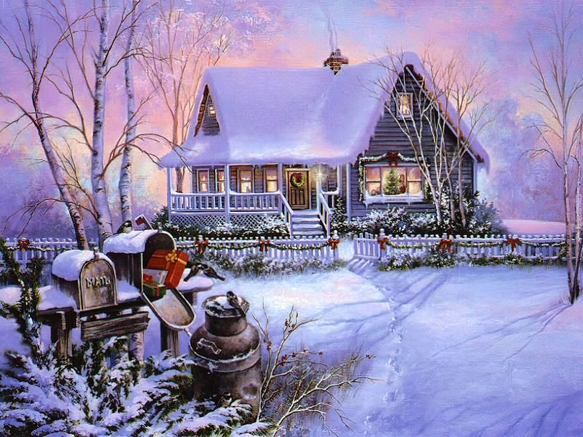 Boże Narodzenie, Zima,domek