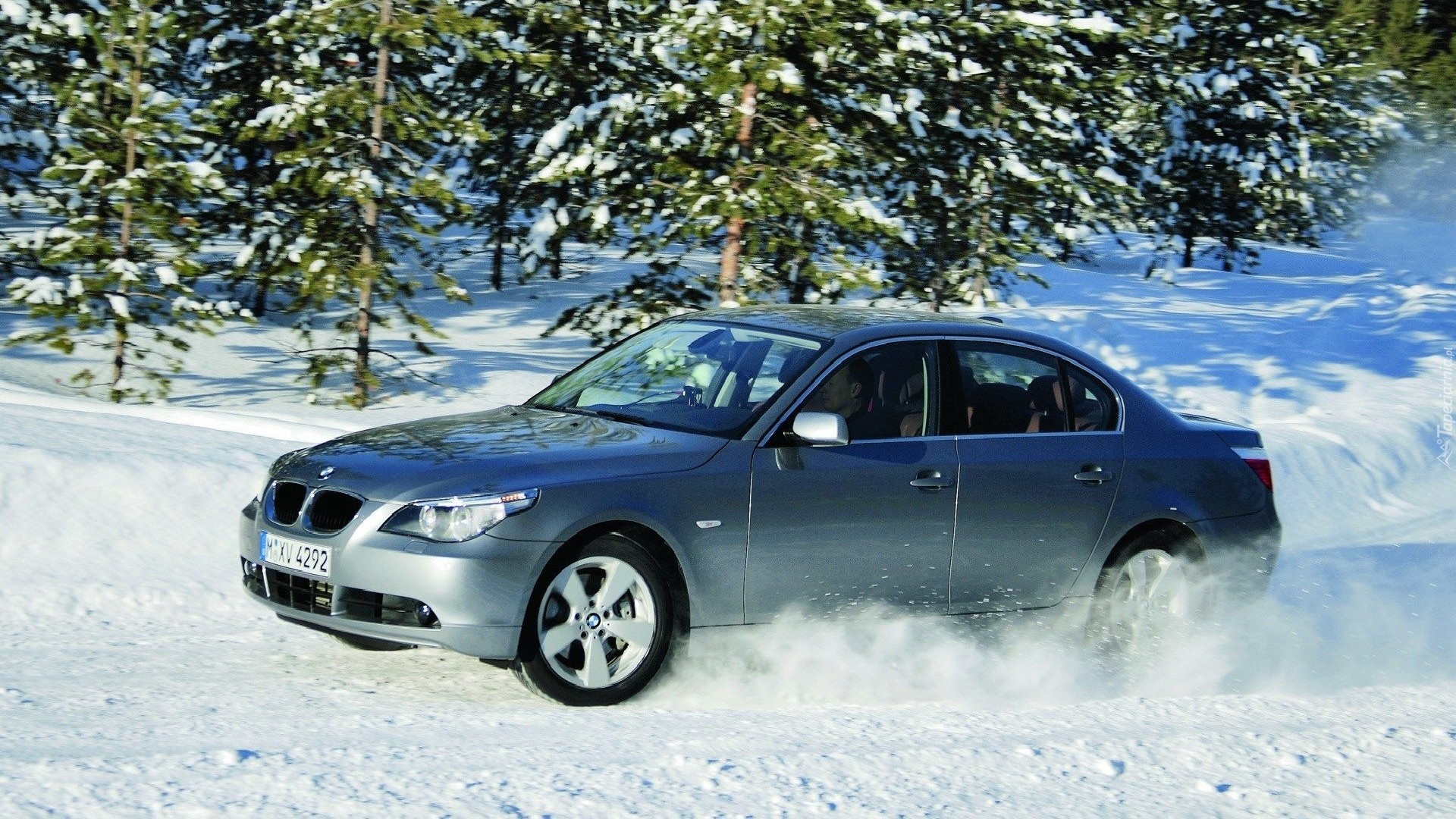 Samochód, BMW 530xi, Zima