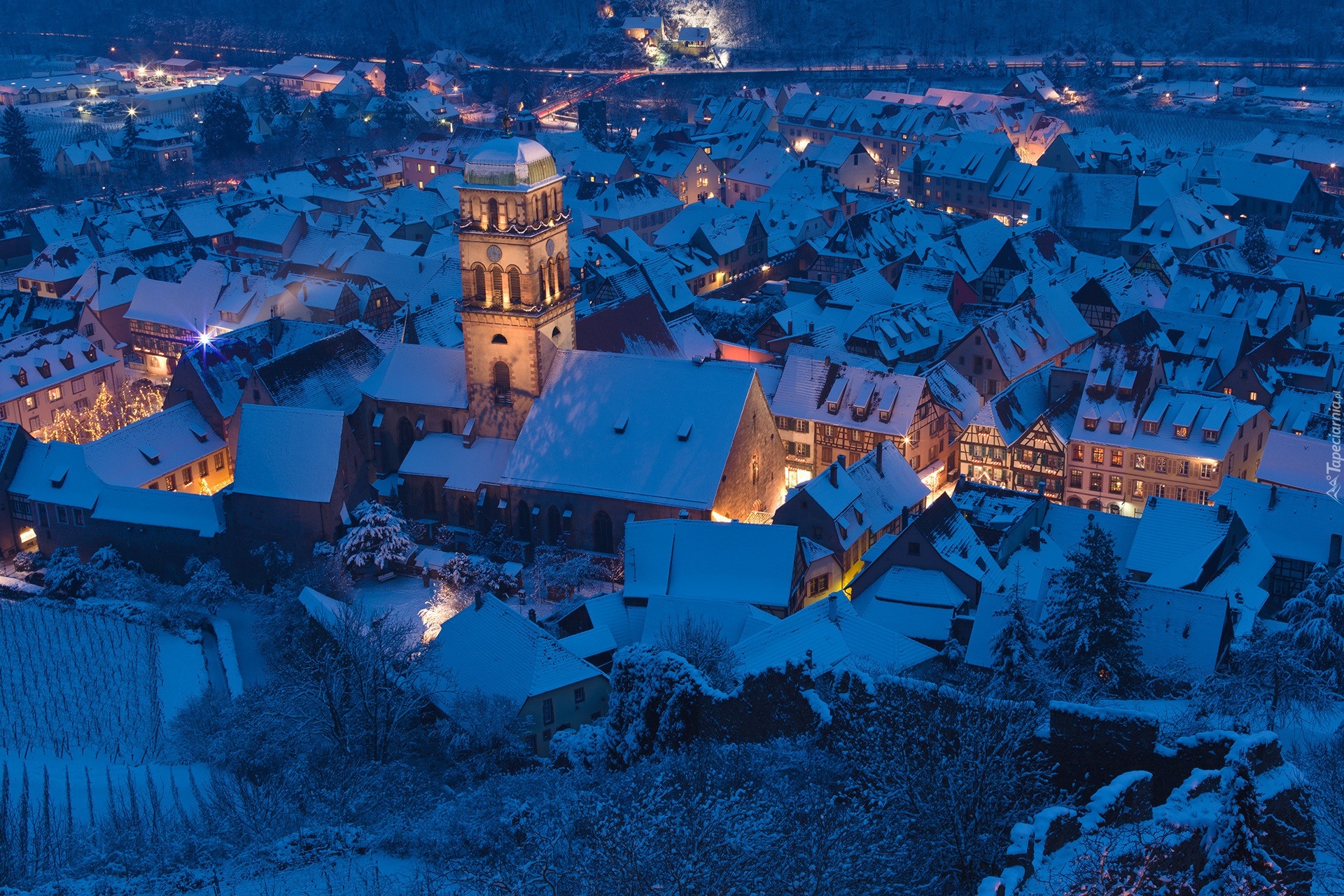 Kaysersberg, Panorama, Noc, Austria