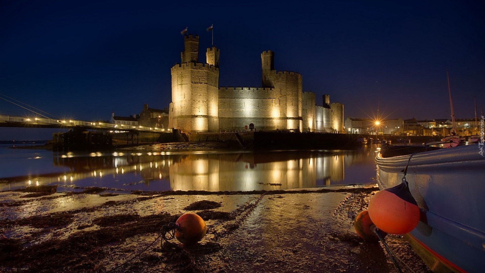 Zamek w Caernarfon, Castell Caernarfon, Walia, Wielka Brytania
