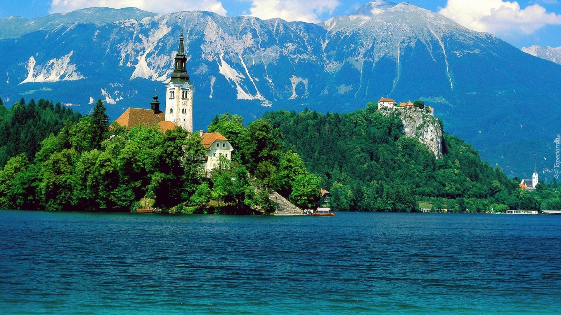 Słowenia, Wyspa Blejski Otok, Kościół Zwiastowania Marii Panny, Jezioro Bled