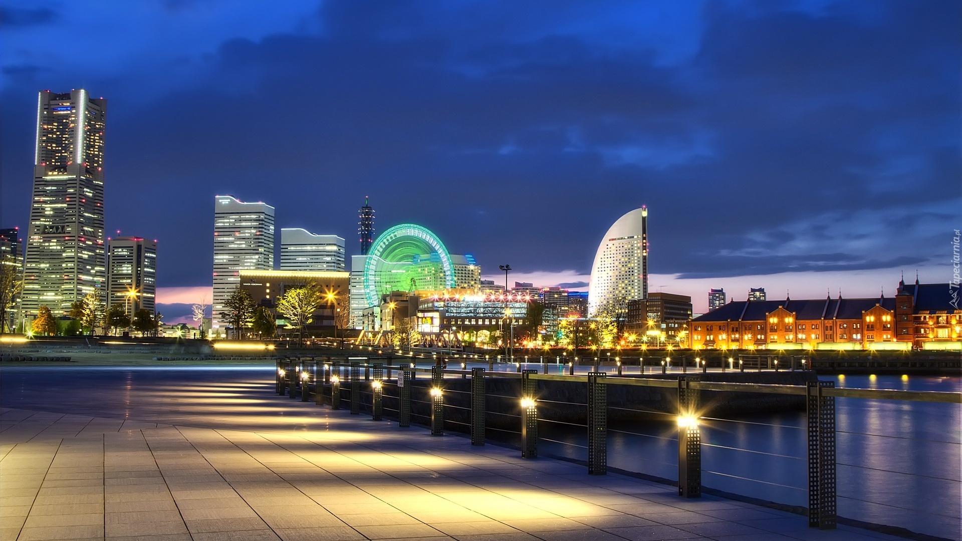 Miasto, Panorama, Yokohama, Japonia