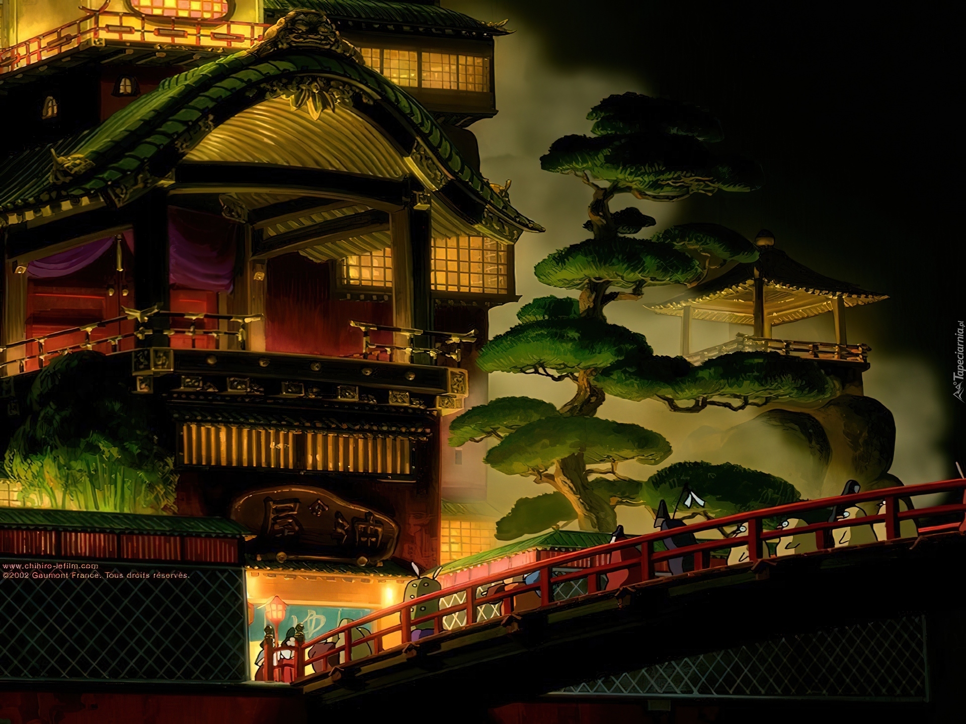 Spirited Away, dom, drzewa