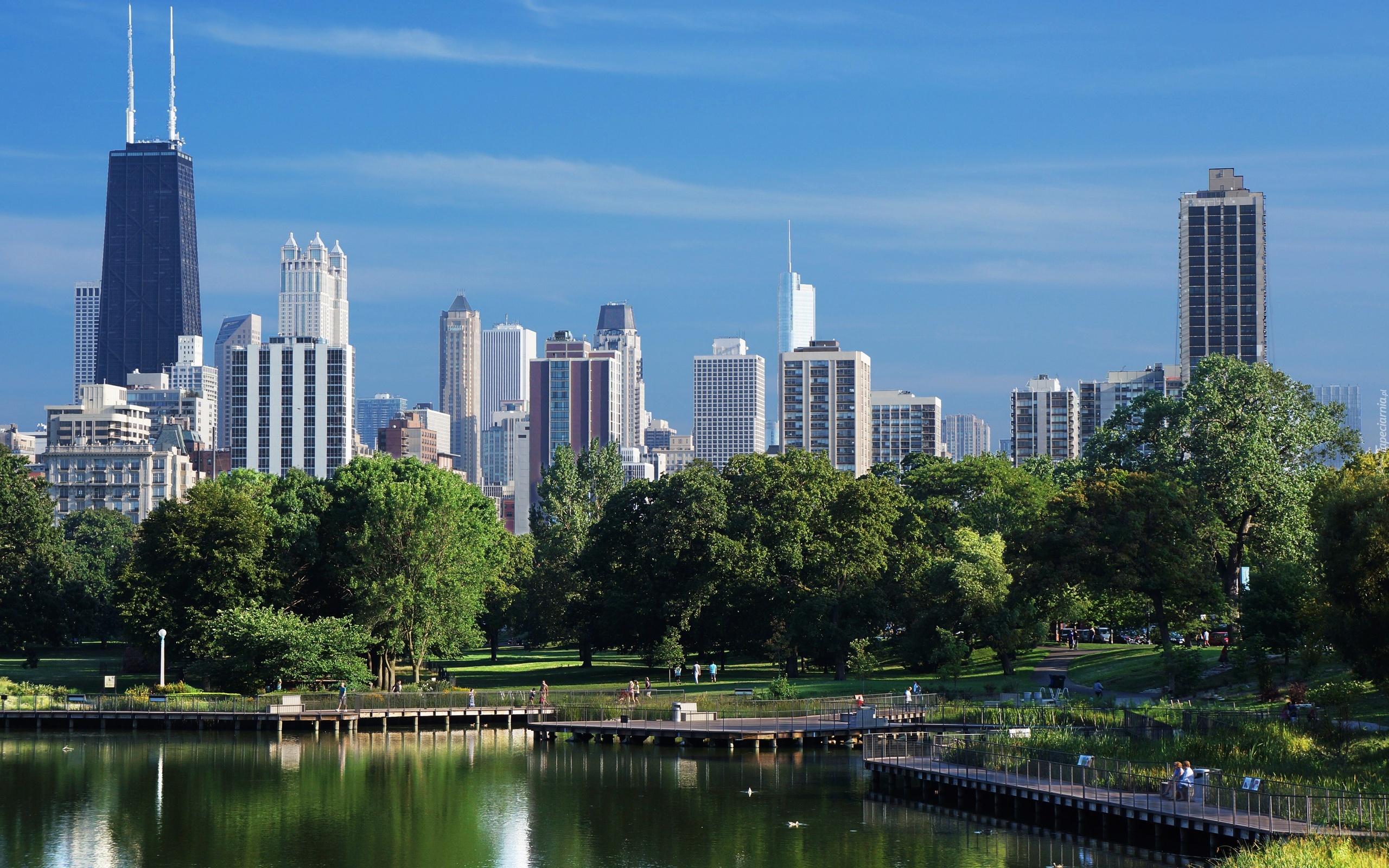 Wieżowce, Chicago, Panorama, Miasta