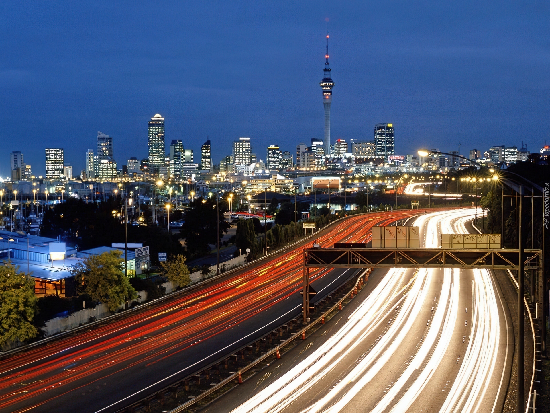 Panorama, Auckland, Nocą