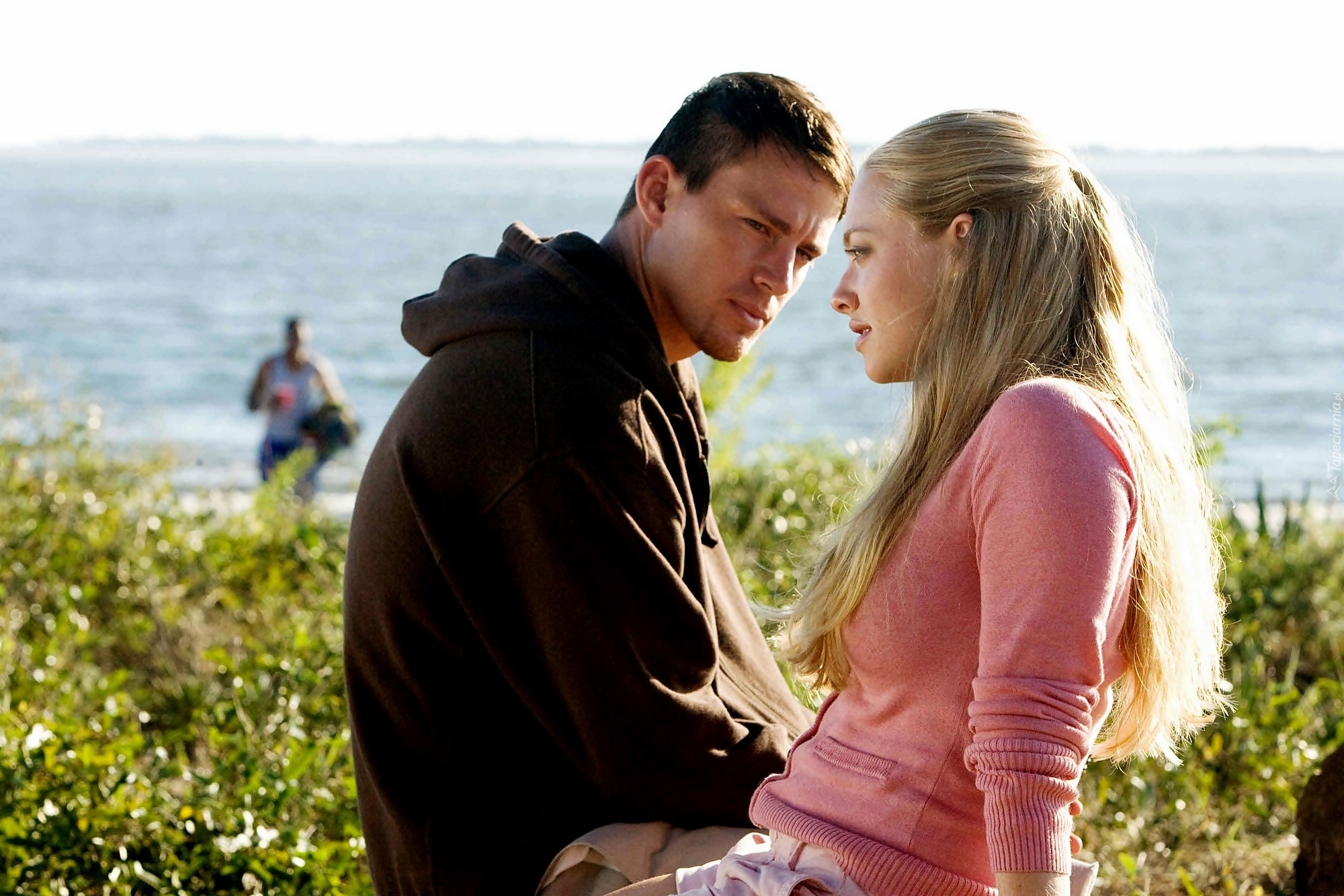 Film, Dear John, Wciąż ją kocham, Aktor, Channing Tatum, Aktorka, Amanda Michelle Seyfried, Morze, Para, Rozmowa