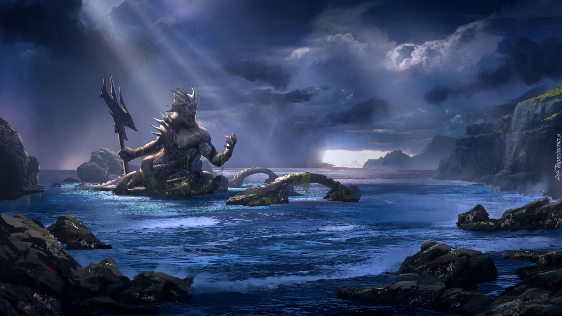 Gra, Poseidon, Postac, Morze, Góry