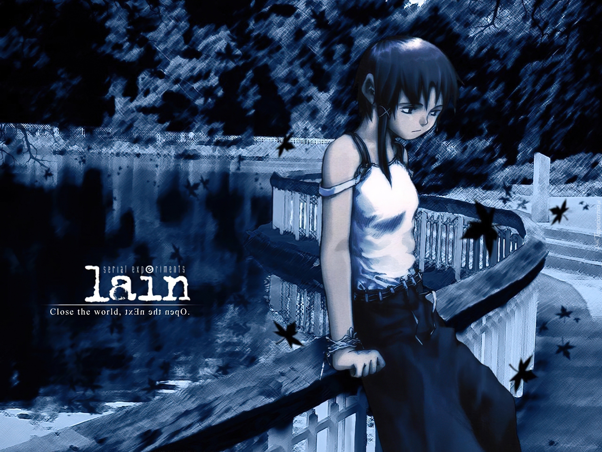 Serial Experiments Lain, woda, liście