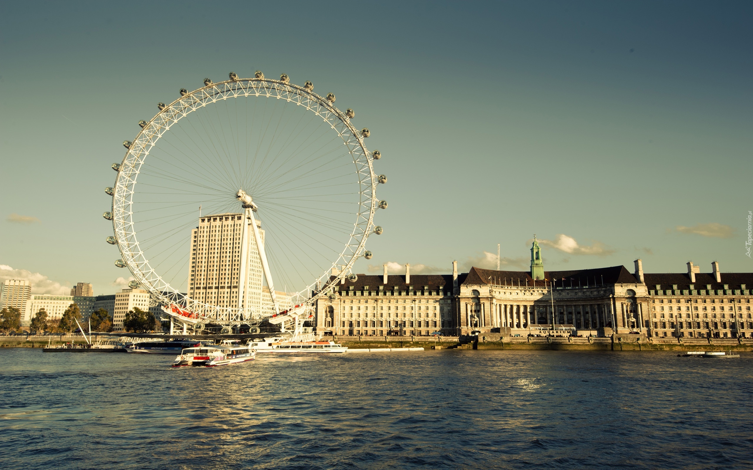 Rzeka, Tamiza, London Eye, Anglia
