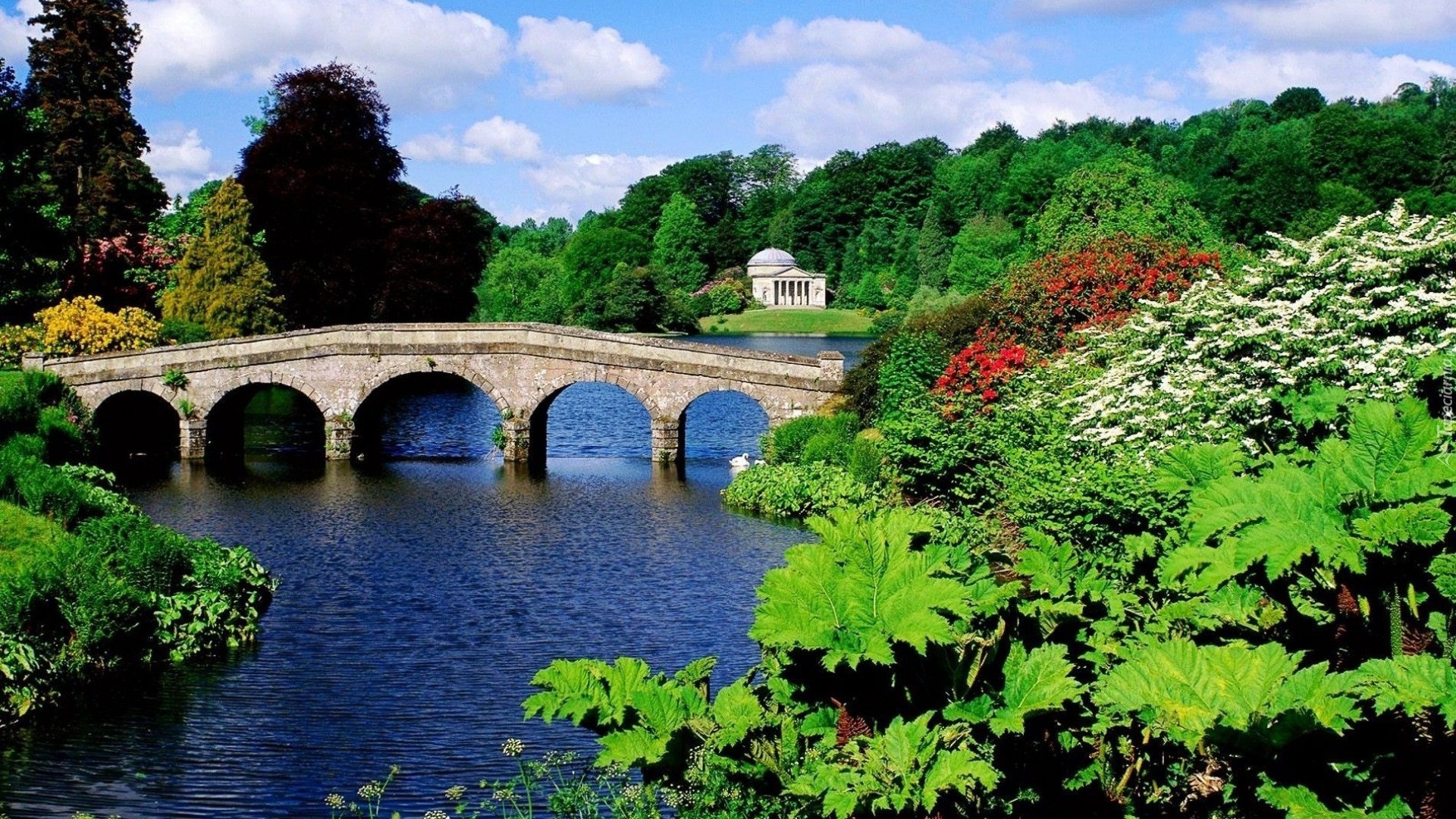 Park, Mostek, Stourhead, Anglia