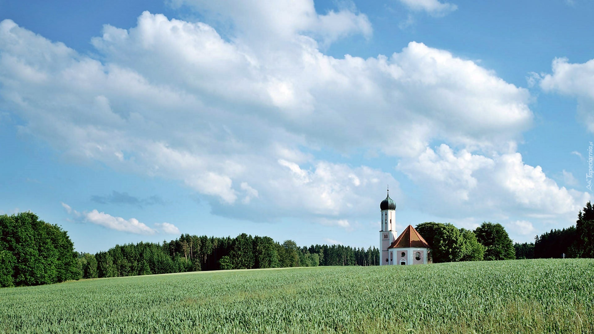 Obłoki, Las, Pole, Kościół