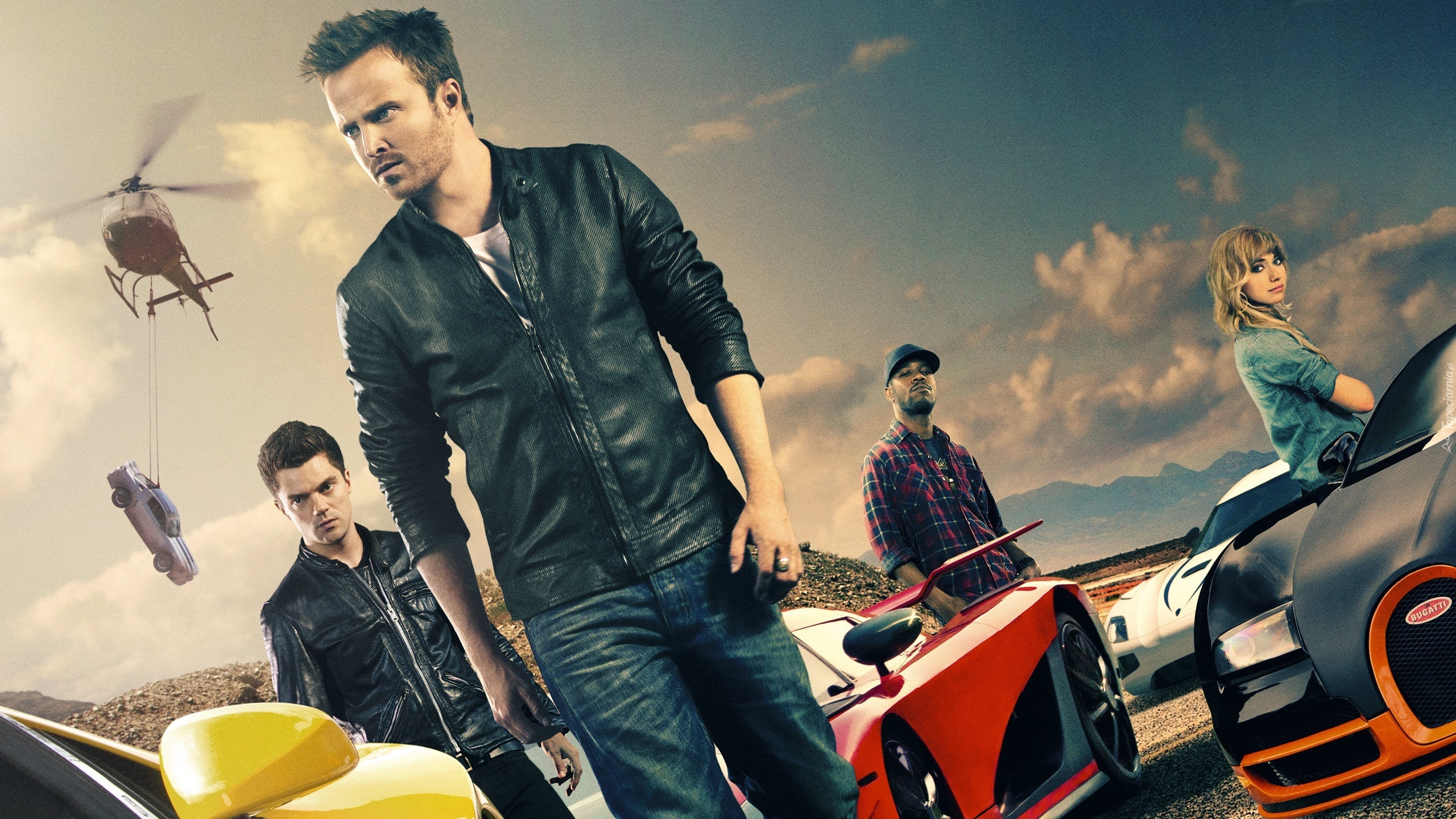 Film, Need for Speed, Aktor, Aaron Paul, Postać Tobey Marshall,  Helikoptery, Samochody