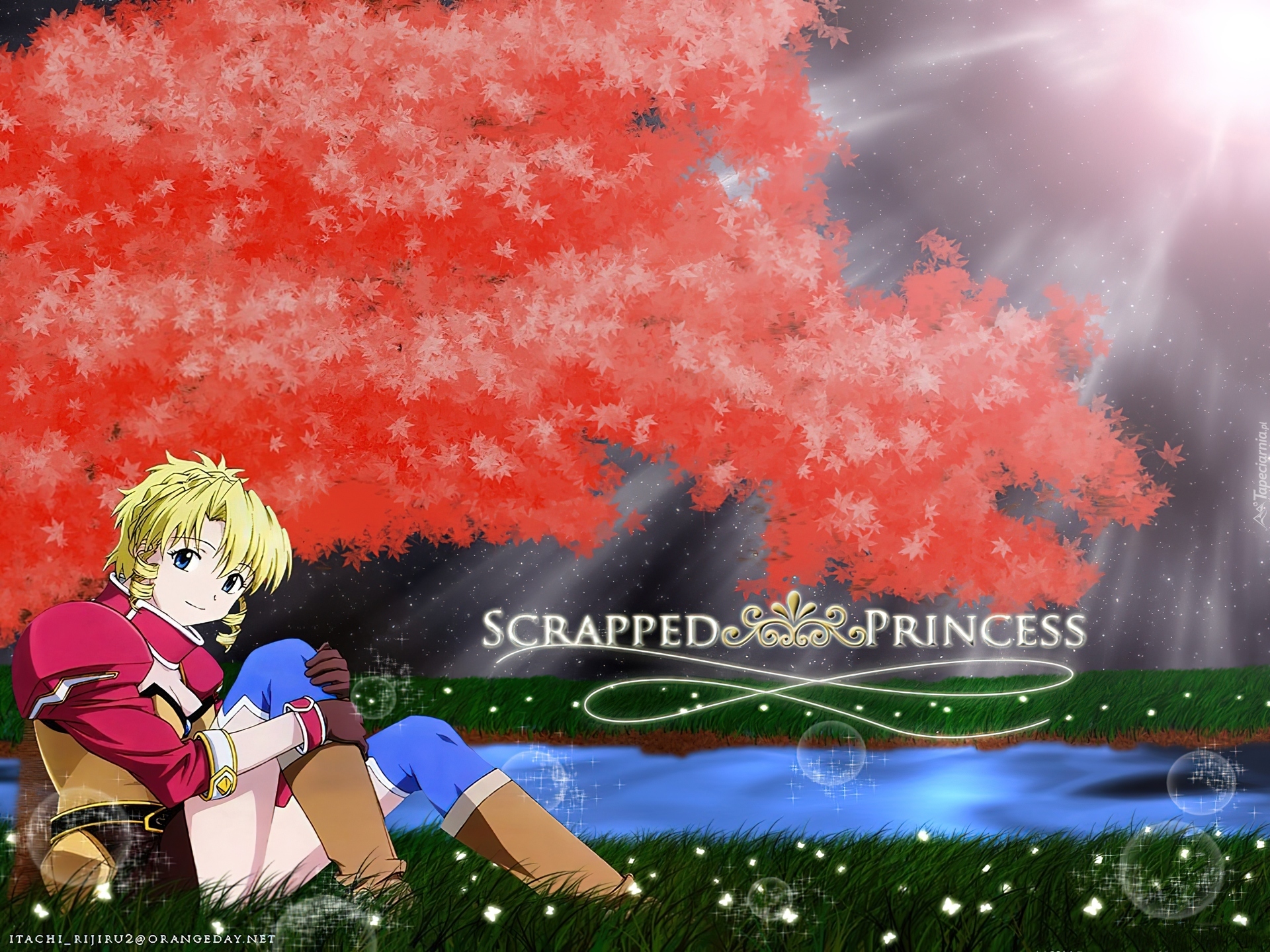 Scrapped Princess, blond włosy, trawka