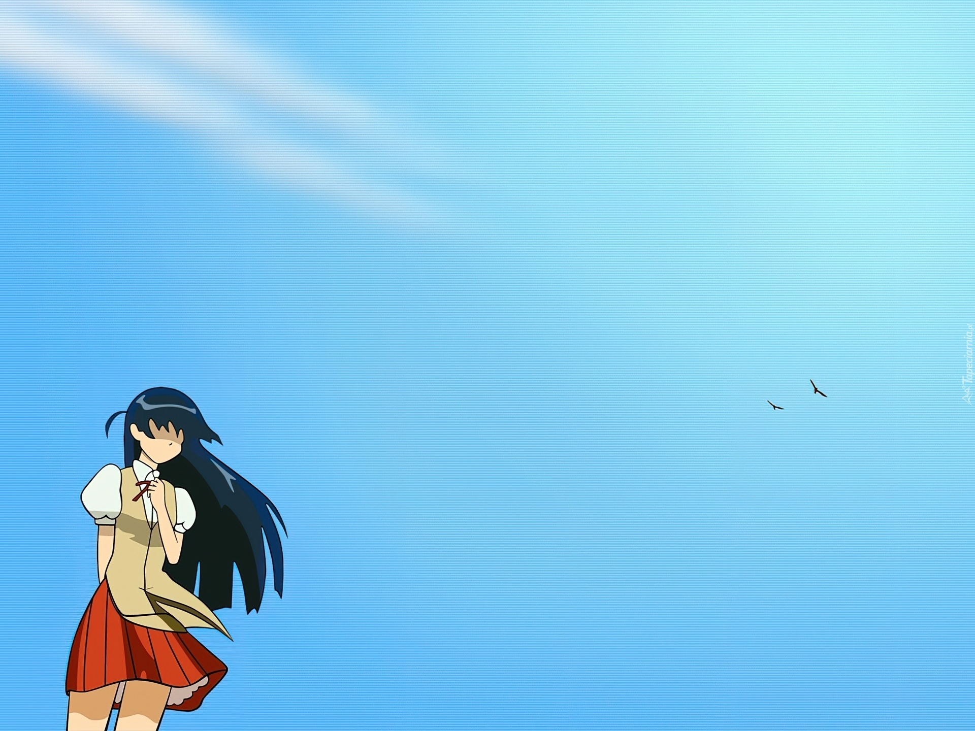 School Rumble, niebo, ptaki