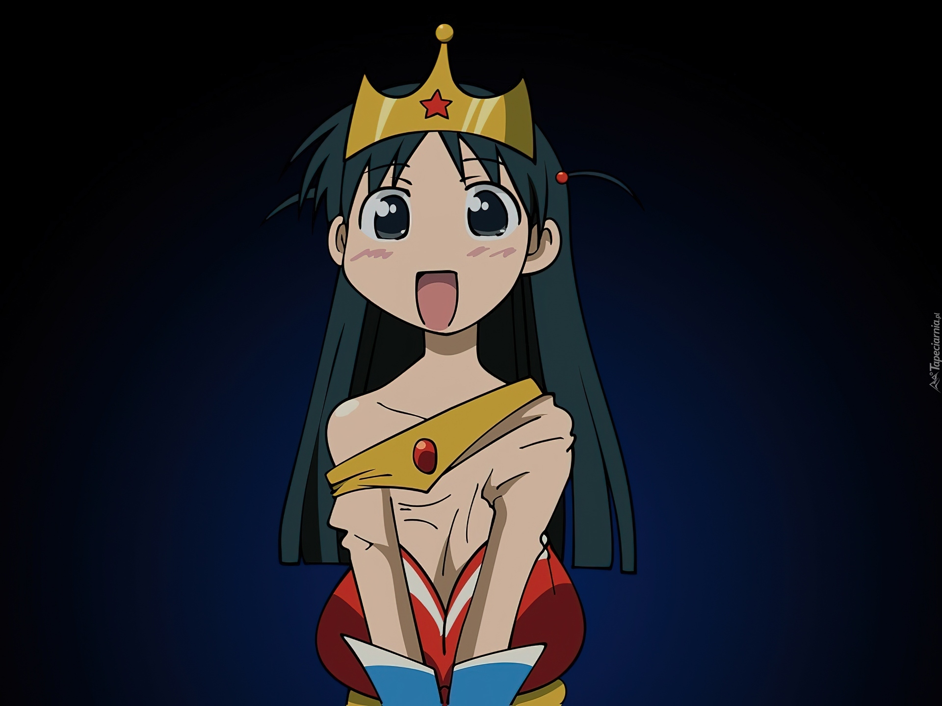 School Rumble, długie włosy, korona