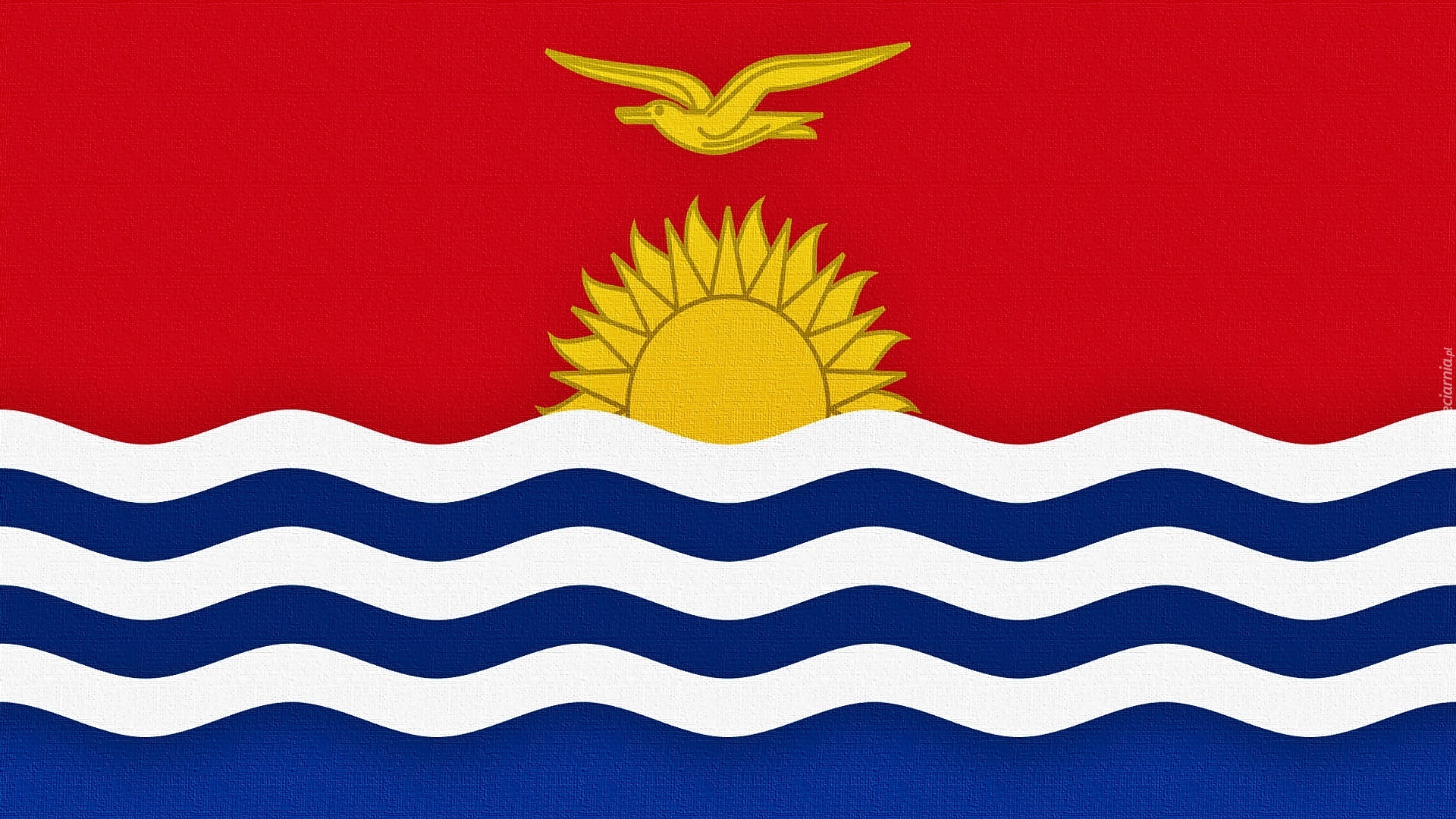 Flaga, Kiribati, Państwo, Wyspiarskie, Ocean, Spokojny