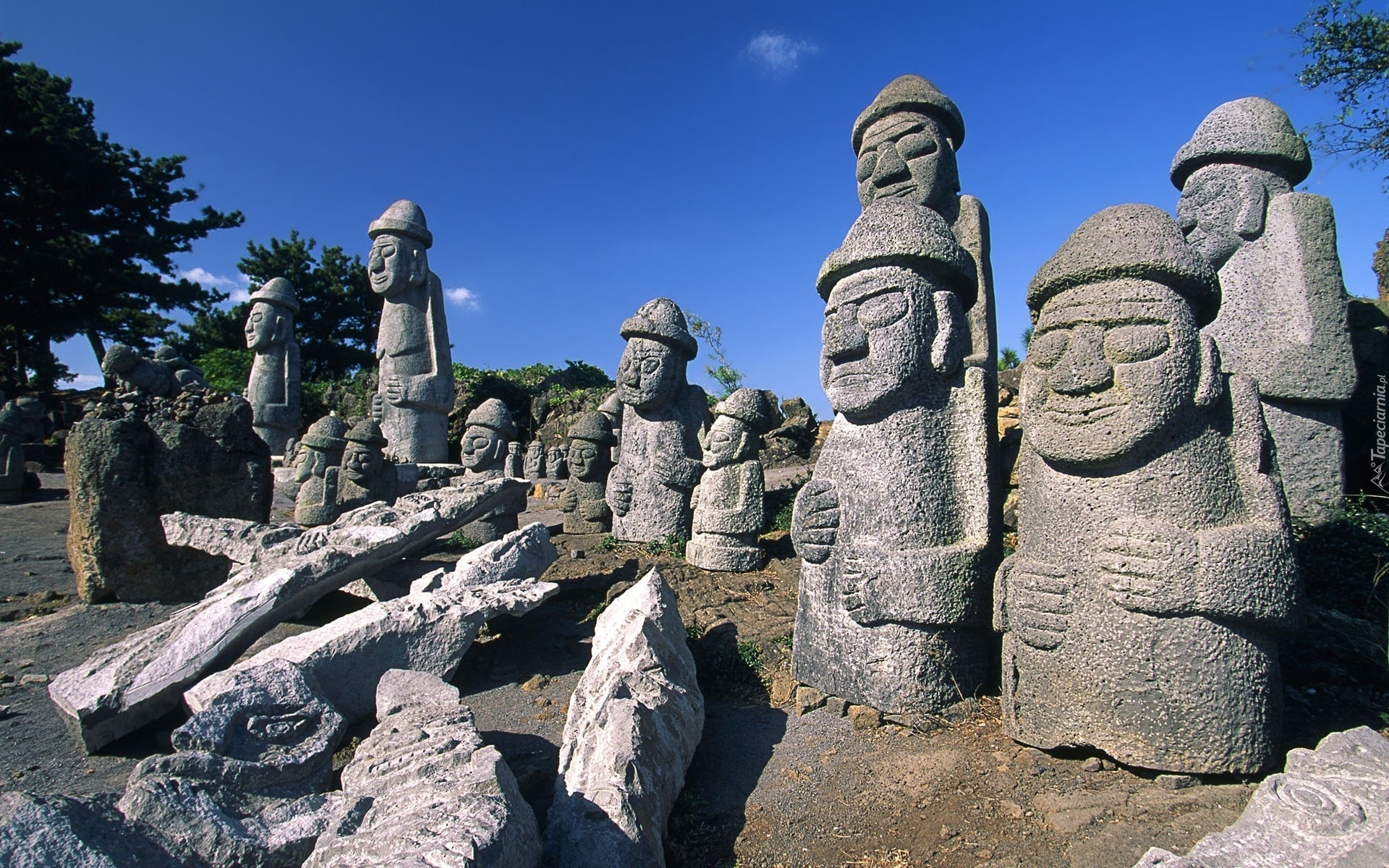 Posągi, Harubang, Jeju, Korea Południowa