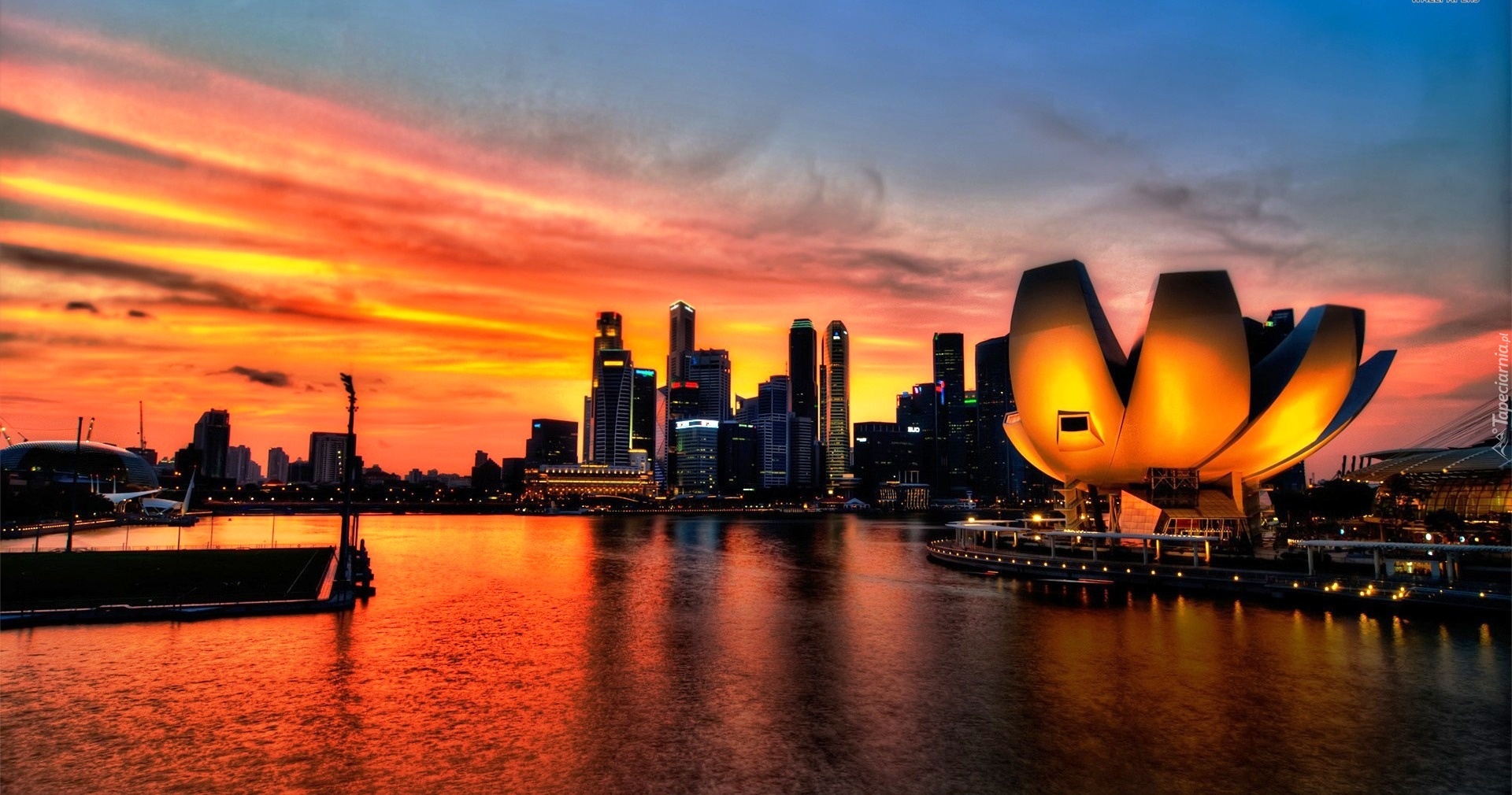 Singapur, Zachód Słońca, Muzeum ArtScience Museum