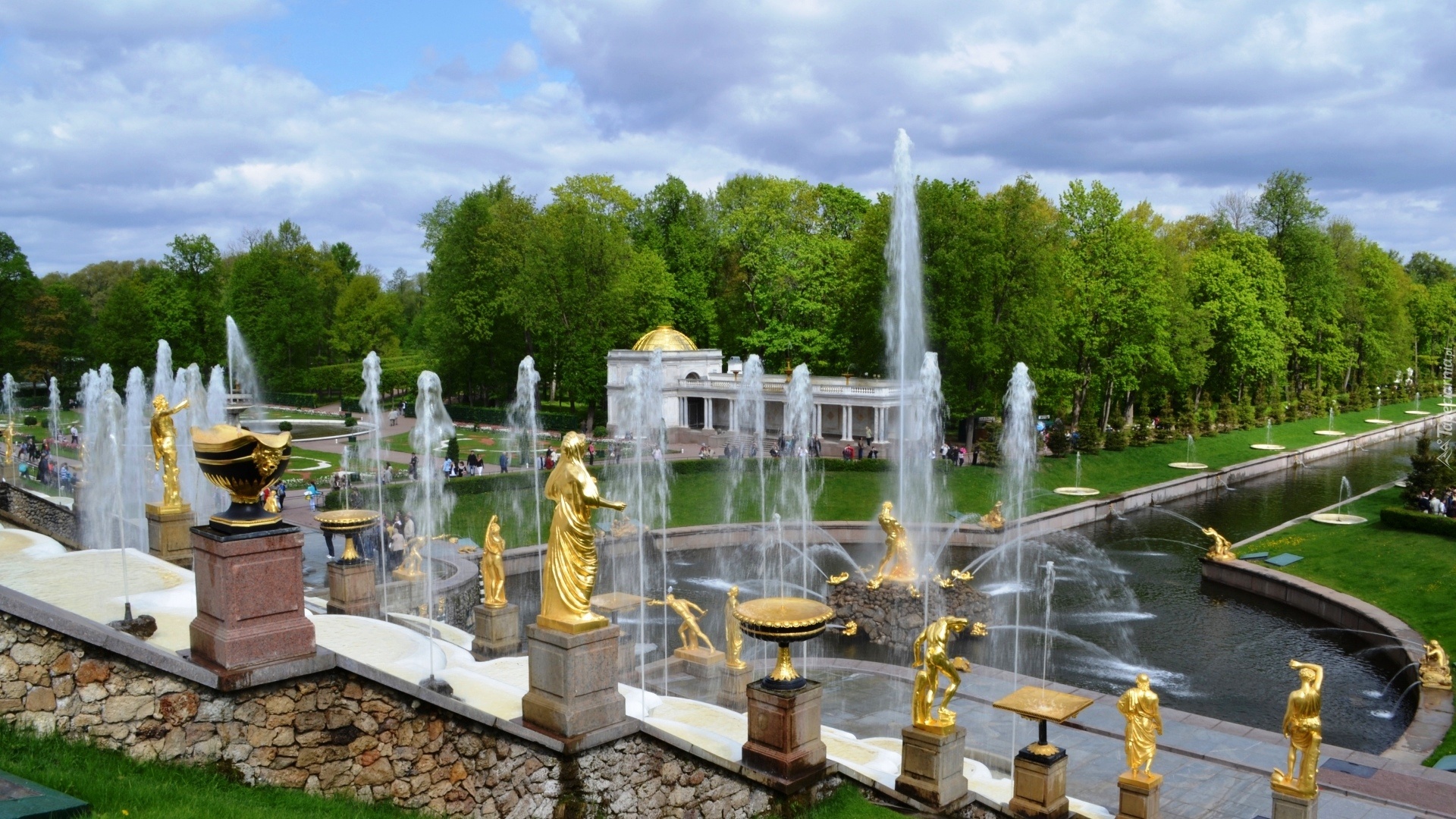 Park, Fontanny, Posągi, Rosja