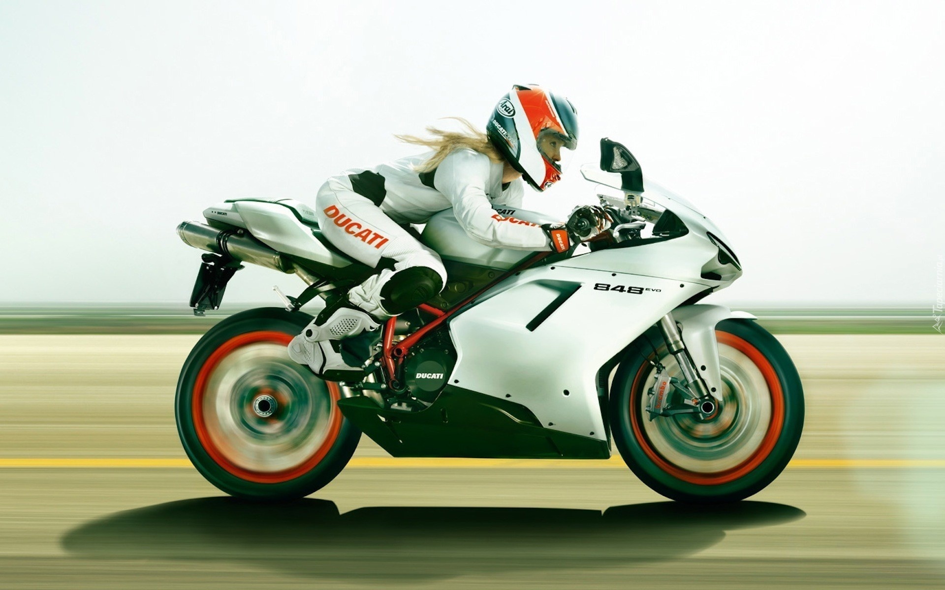 Dziewczyna, Motocykl, Ducati 848, Szosa