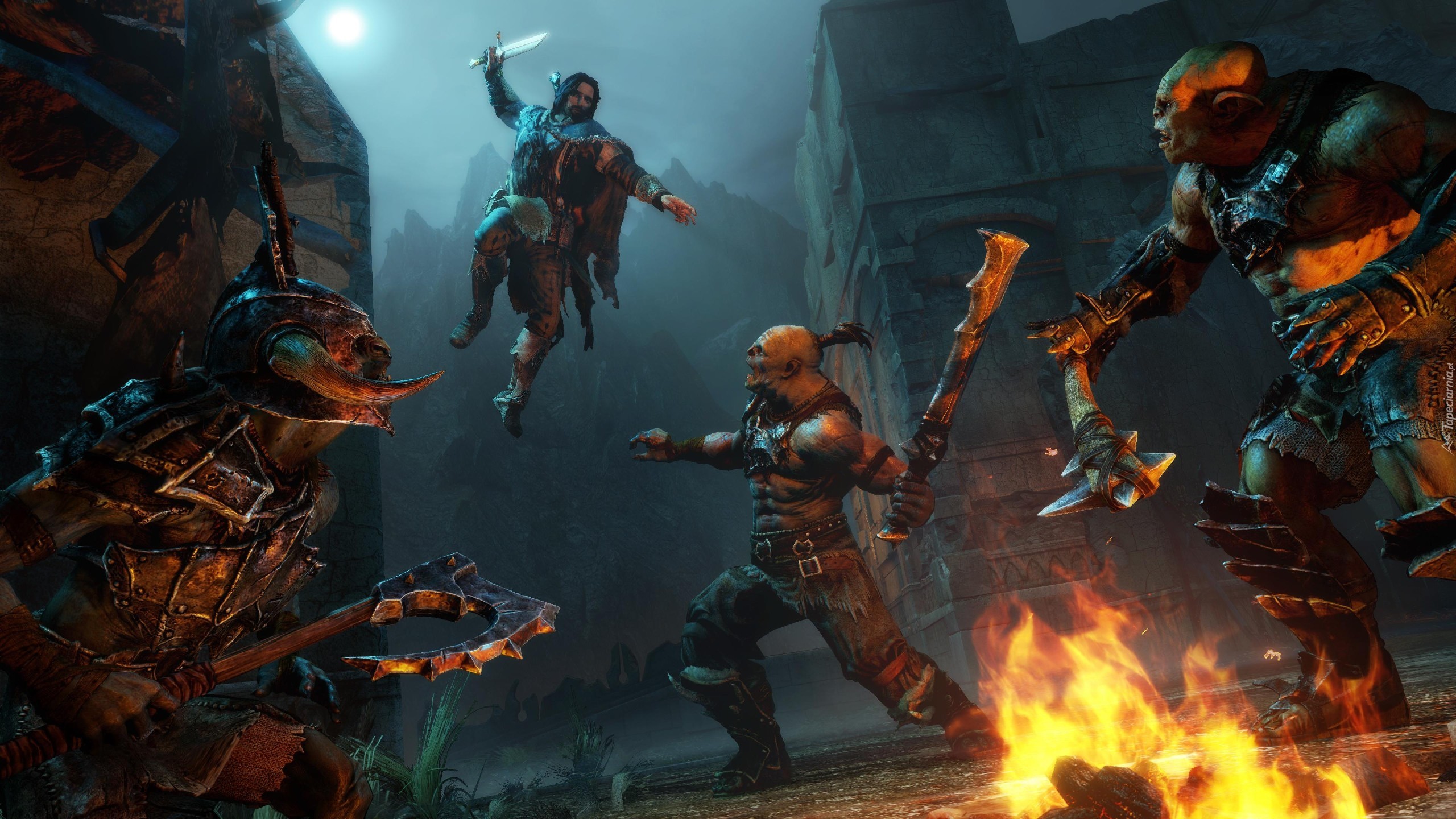 Middle-earth : Shadow of Mordor, Śródziemie : Cień Mordoru, Walka, Ogień, Orki