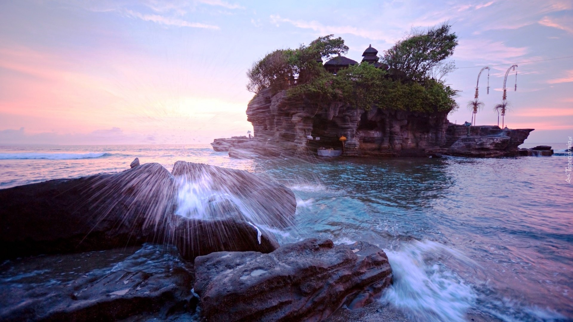 Świątynia, Tanah Lot, Morze, Skały, Bali, Indonezja