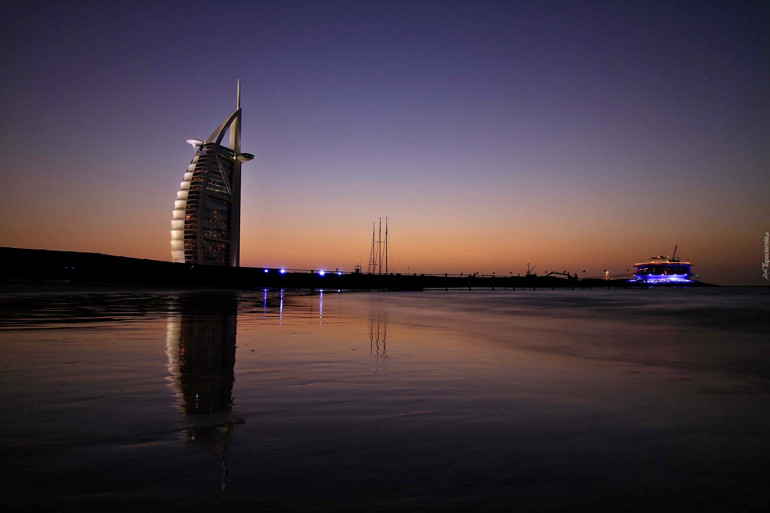 Zjednoczone Emiraty Arabskie, Dubaj, Hotel, Burj Al Arab, Noc