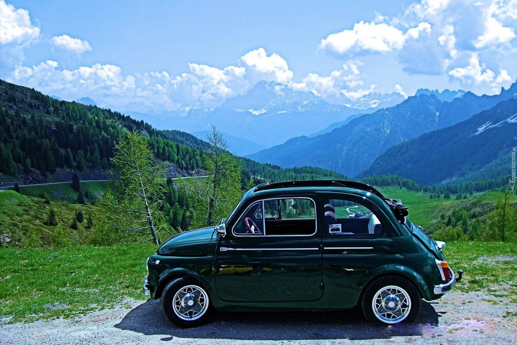 Fiat 500, Góry, Niebo