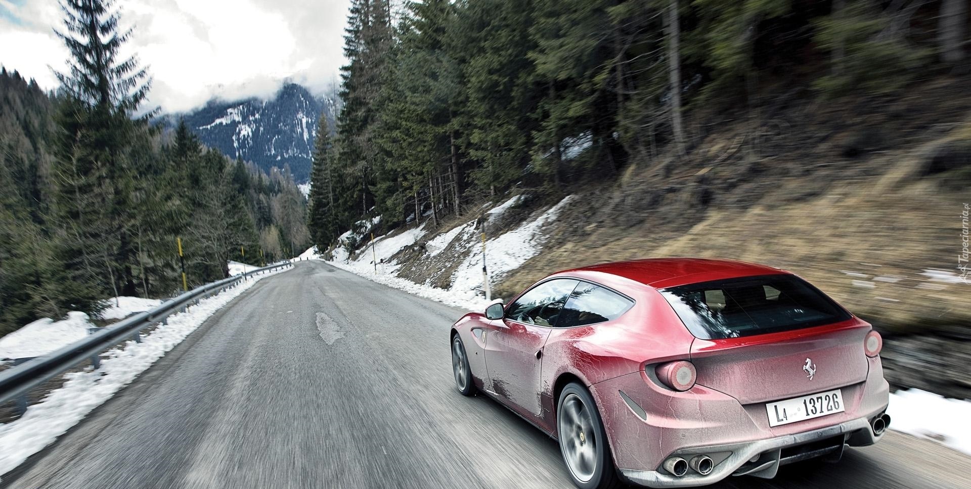 Droga, Góry, Skarpy, Samochód, Ferrari FF