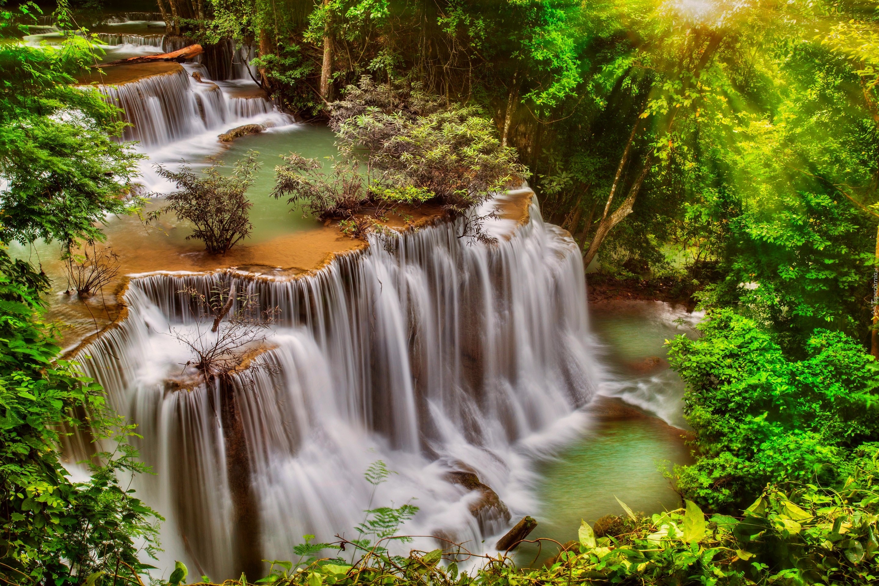 Wodospad, Kaskada, Las, Tajlandia